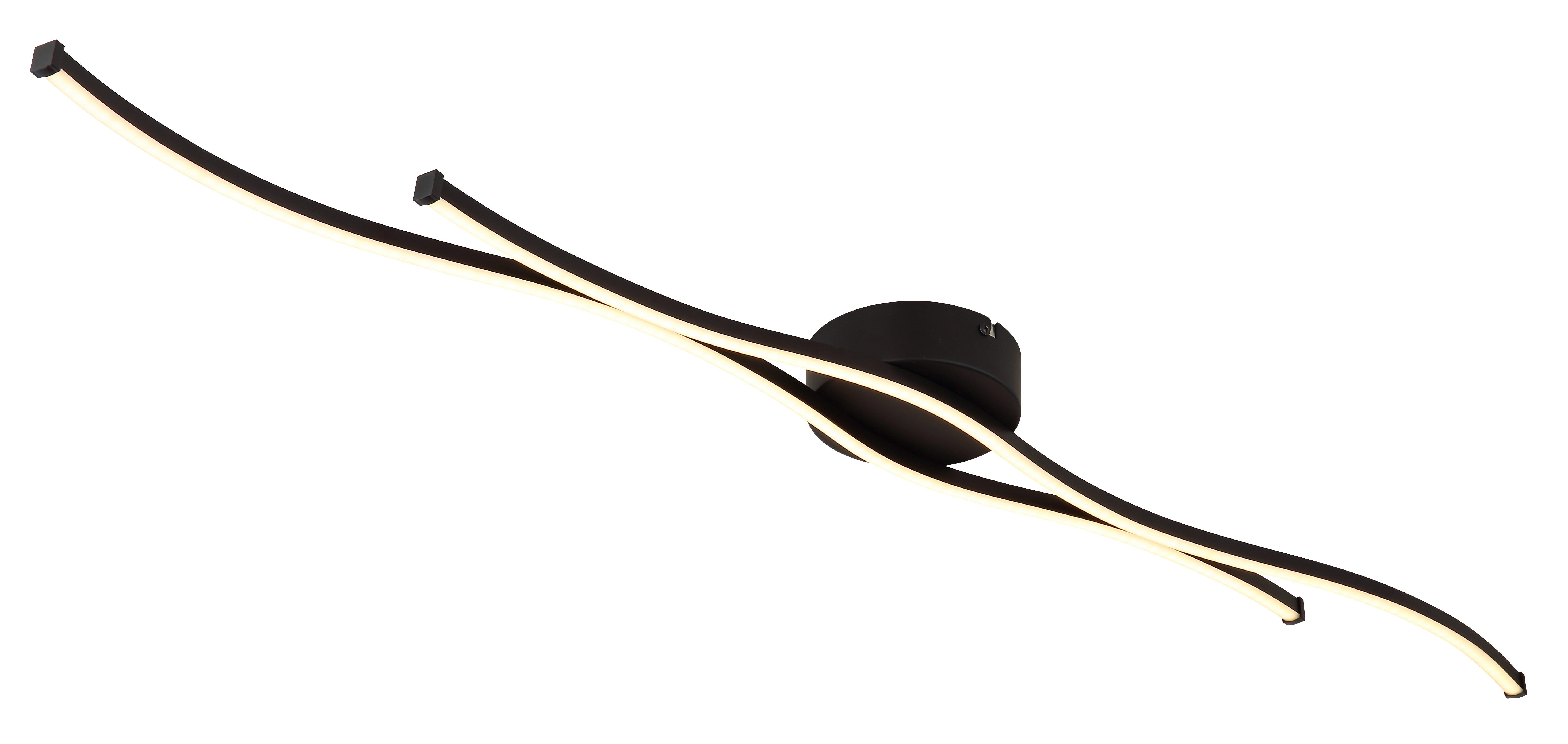 GLOBO LIGHTING LED Deckenleuchte BOYD, LED fest integriert, Warmweiß, Deckenlampe/Kunststoff opal/3000K/schwarz/Wohnzimmer/Schlafzimmer