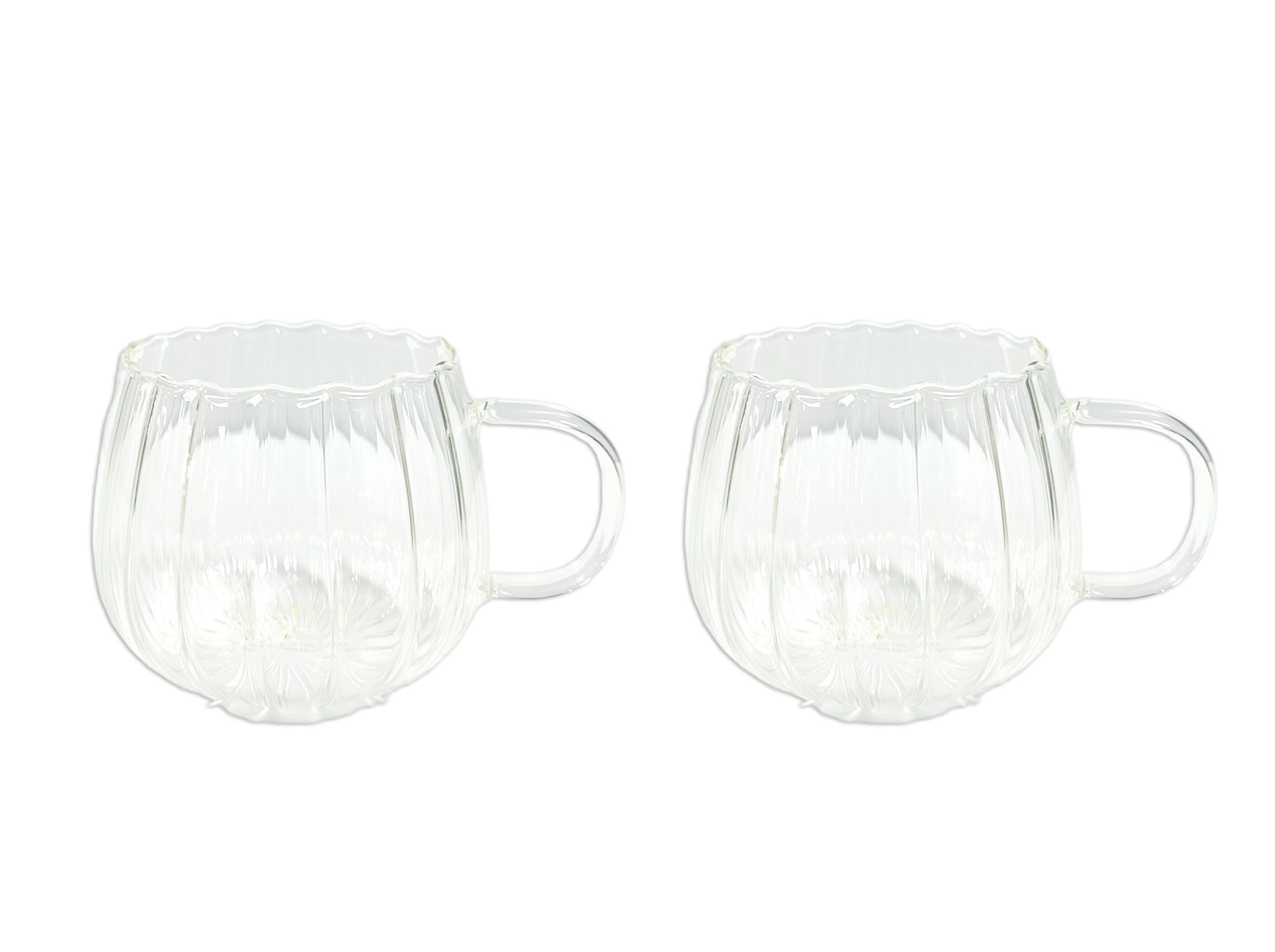 Mulex Gläser-Set Mulex, Glas, Kürbisförmige Glasbecher, Trinkgläser aus Borosilikatglas.