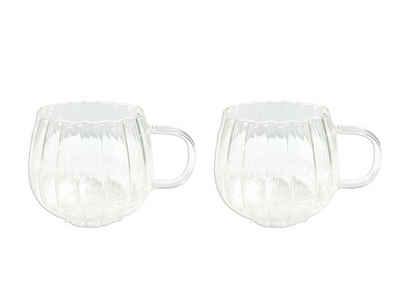 Mulex Gläser-Set Mulex, Glas, Kürbisförmige Glasbecher, Trinkgläser aus Borosilikatglas.