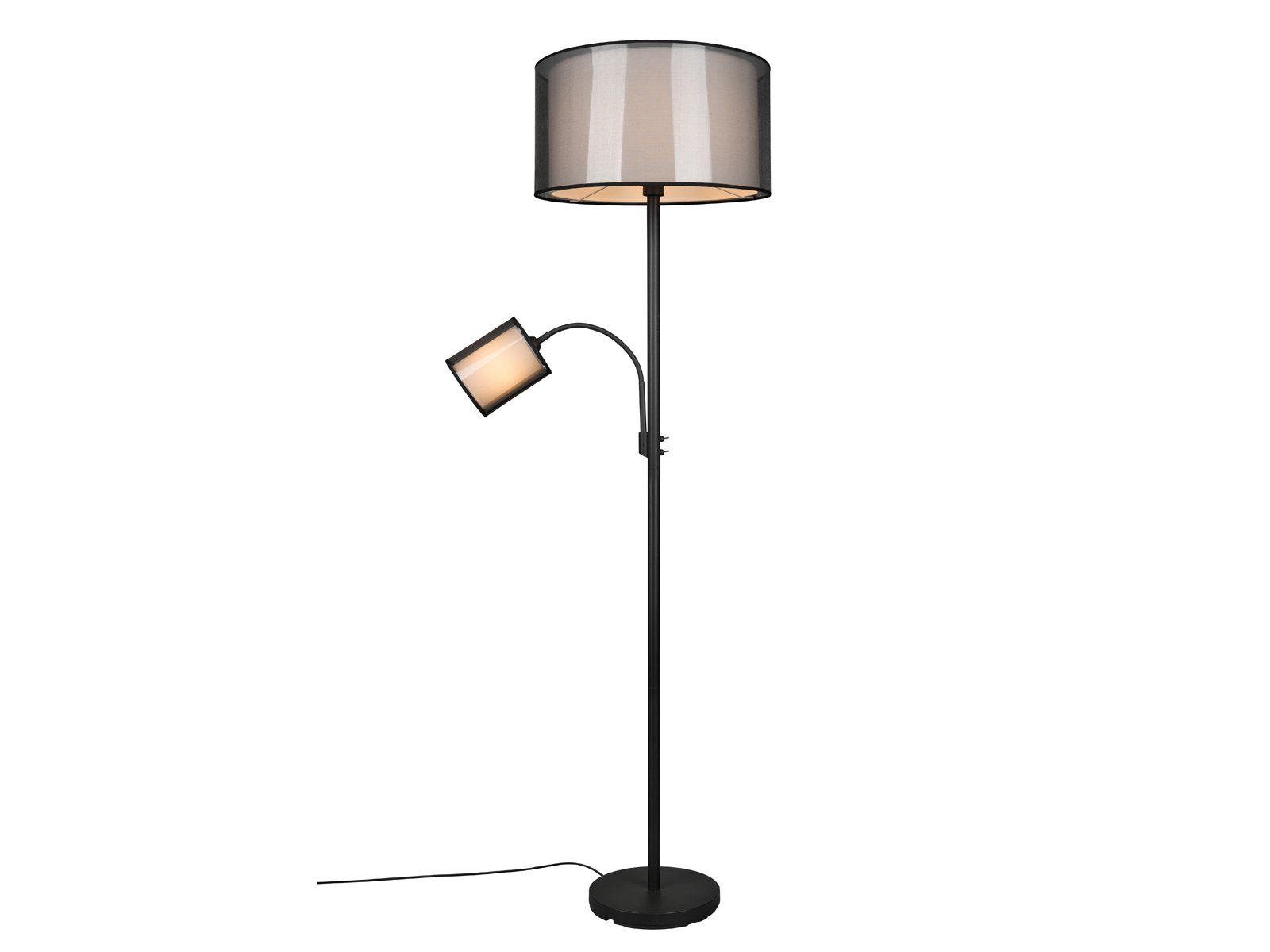 meineWunschleuchte LED Stehlampe, Lesearm & Dimmfunktion, LED wechselbar,  Warmweiß, ausgefallene Design-er Lampe dimmbar mit Leselampe für Ecke, H:  174cm