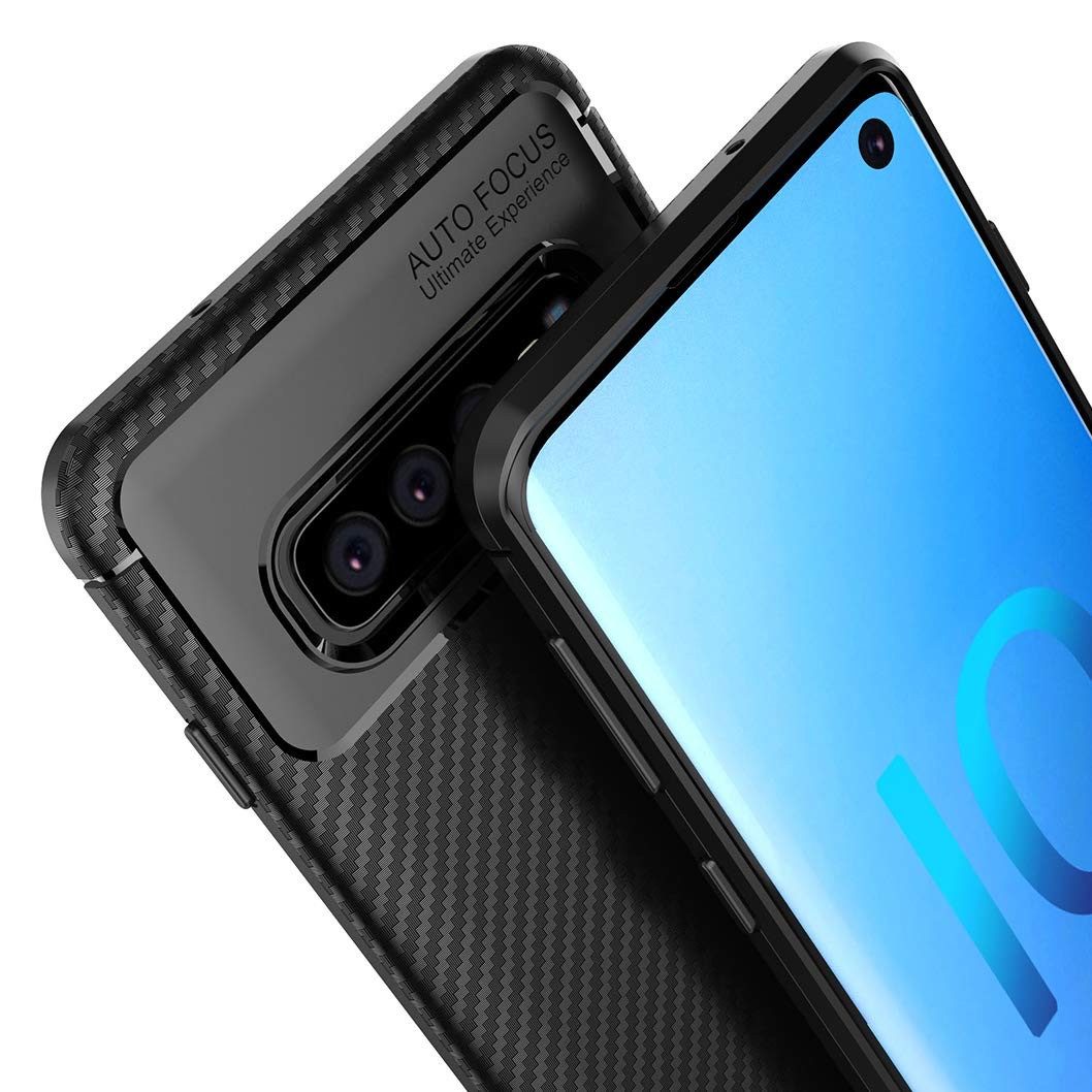 AVANA Handyhülle für Samsung Galaxy S10 / Plus / S10e Hülle Silikon Schutzhülle Case, Slim Cover, Bumper, Carbon Optik