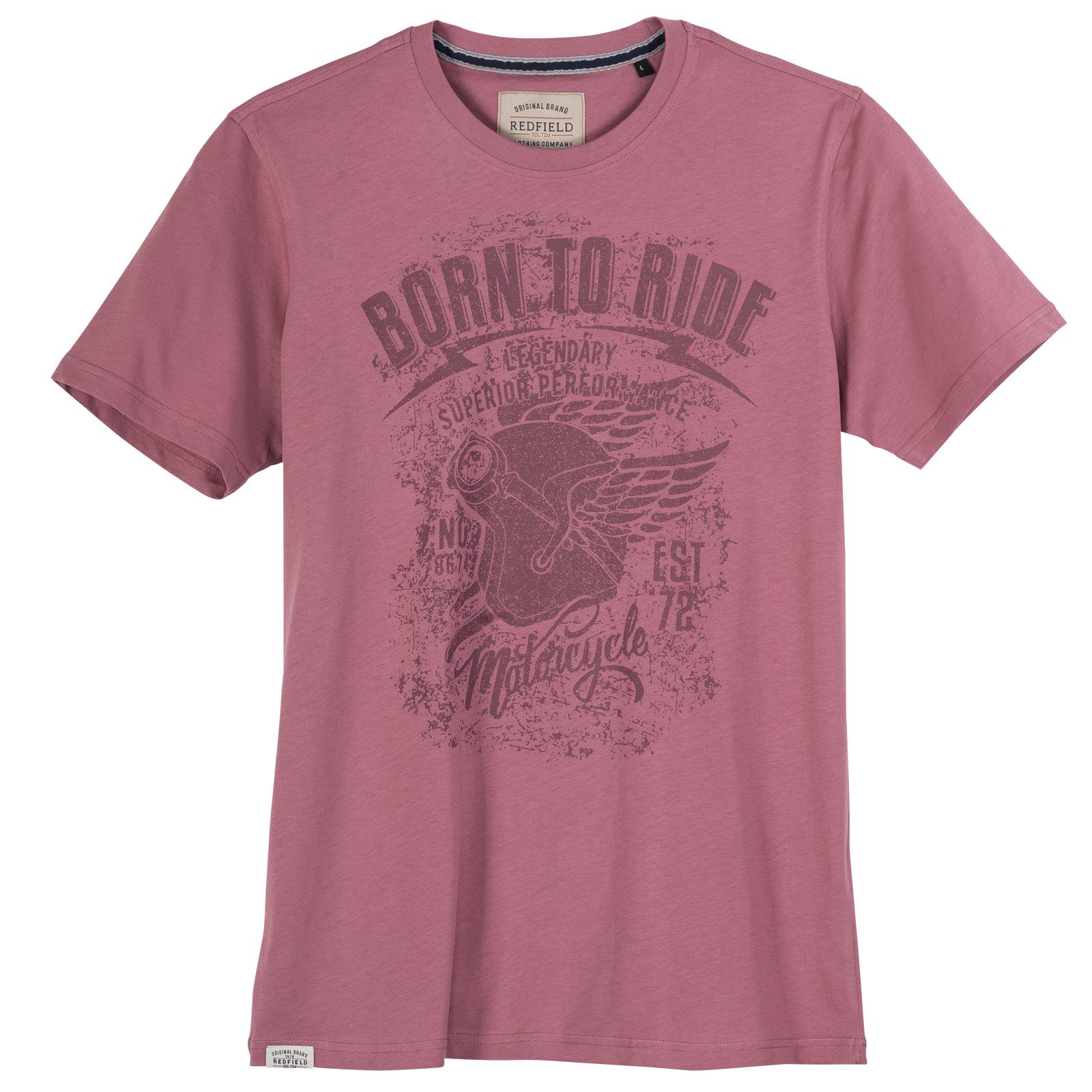 Print-Shirt Redfield Übergrößen T-Shirt altrosa Vintageprint