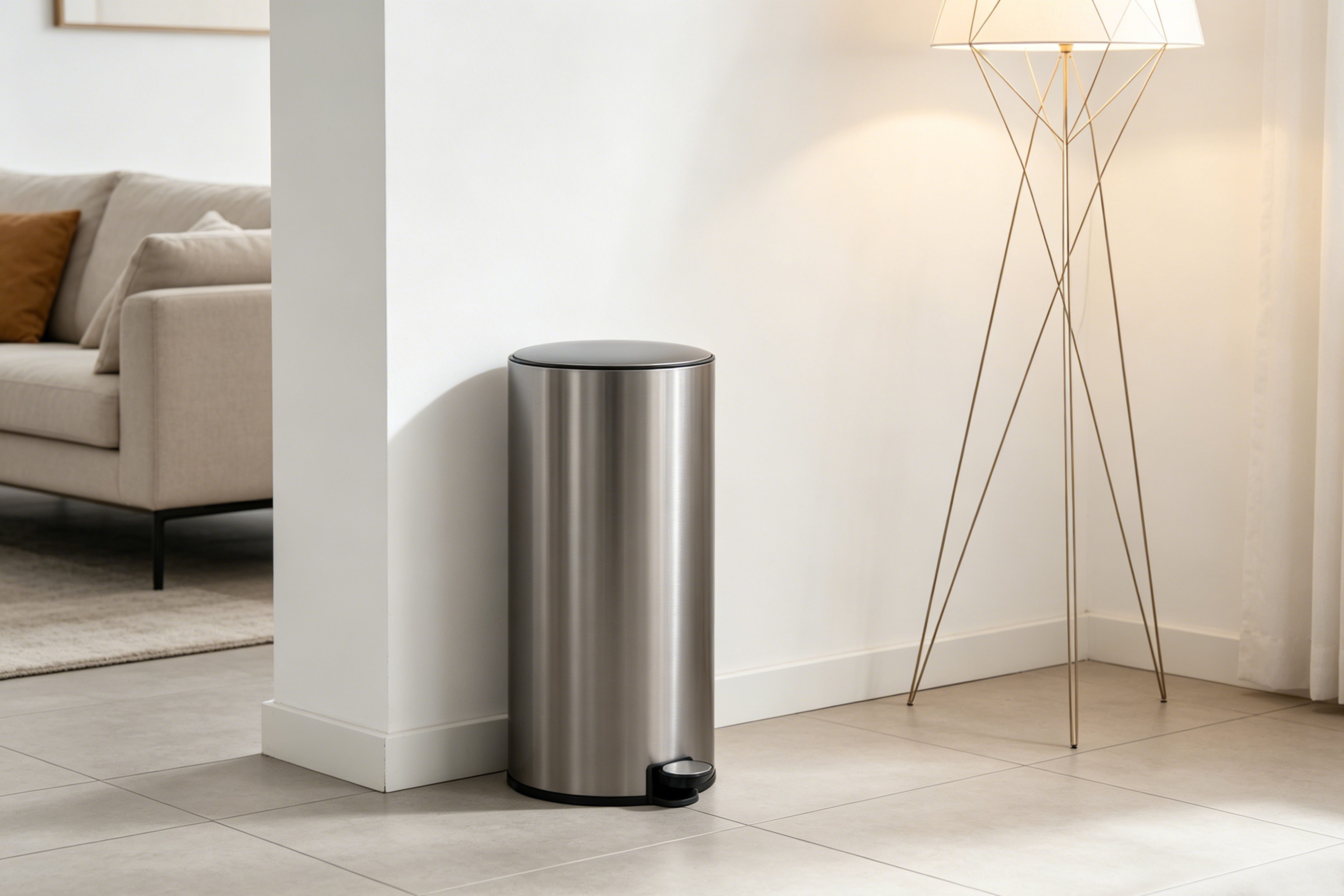 OTTO home Mülleimer in 5 versch. Farben, 5 L, 10 L o. 30 L, Soft Close, Lennu, Abfalleimer, Treteimer für Küche oder Bad, Kosmetikeimer mit verstecktem Griff – Bild 3 von 5