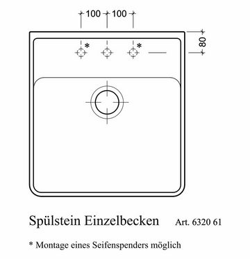 Villeroy & Boch Einbauspüle V&B Spülstein Einzelbecken in Stone