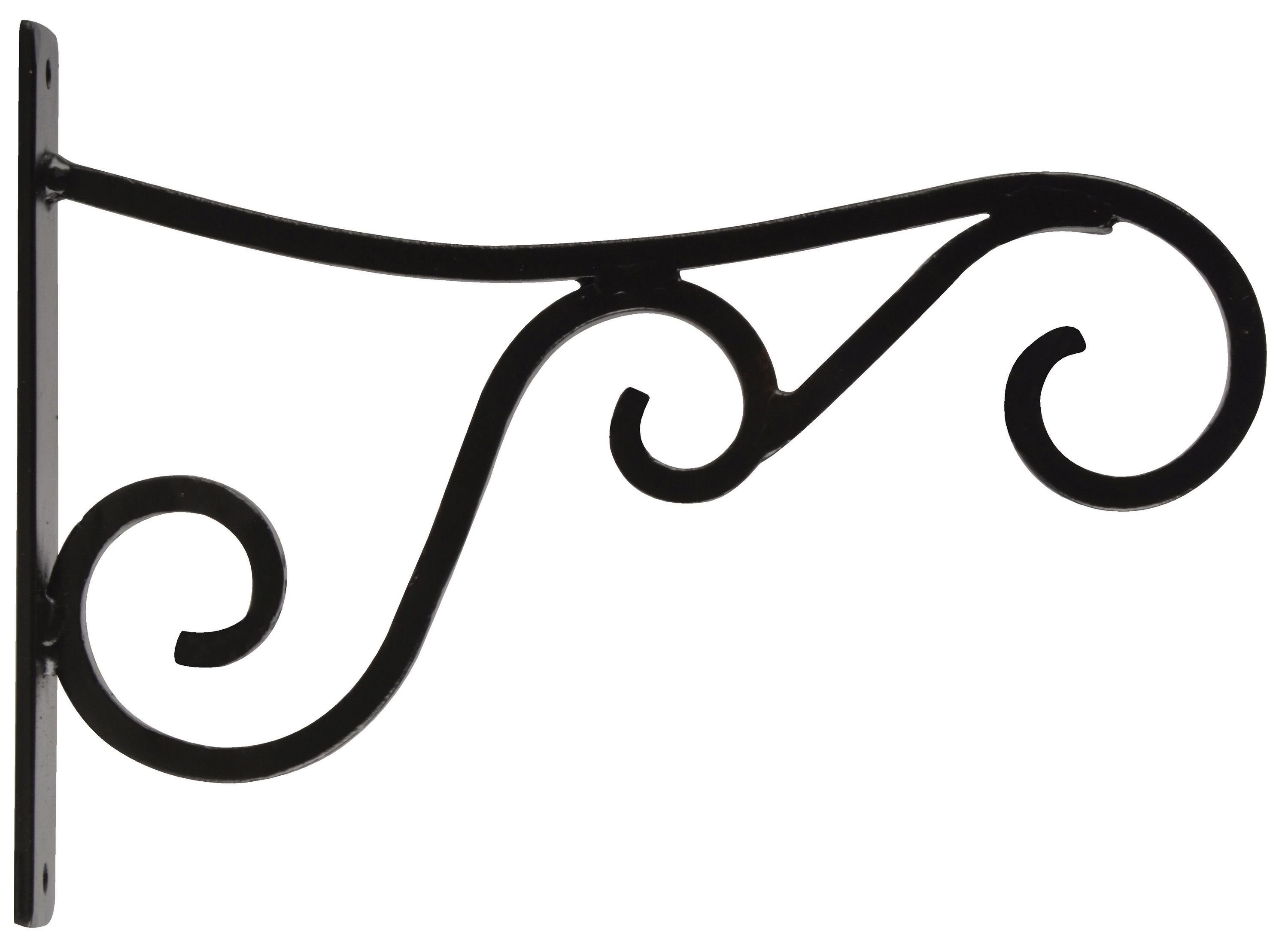 esschert design Wandhaken Wandhalterung Landhaus Carbon Stahl 35cm Blumenampel schwarz Garten, (1 x Haken)