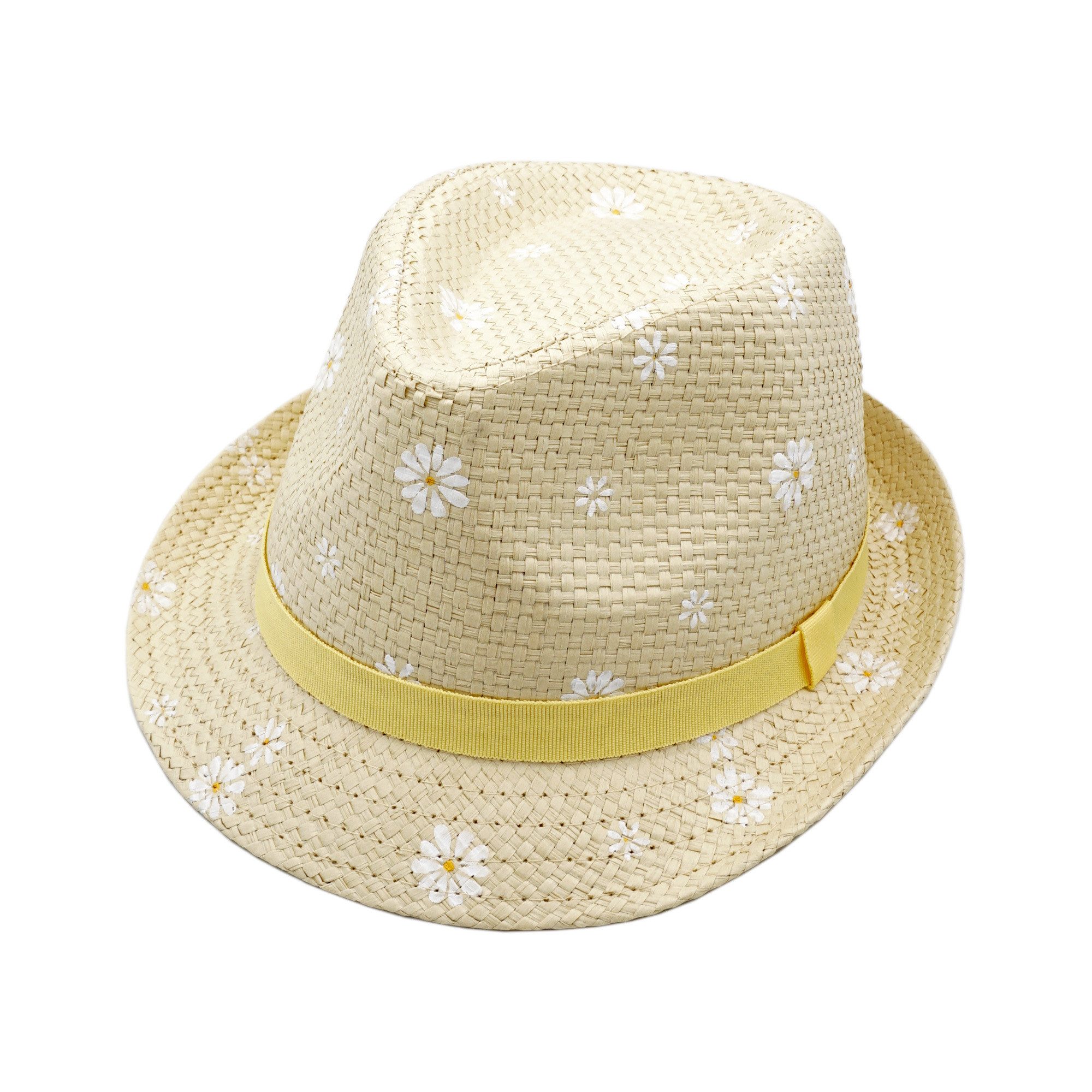 Strohhut MINI GIRL-Trilby Blumen Futter