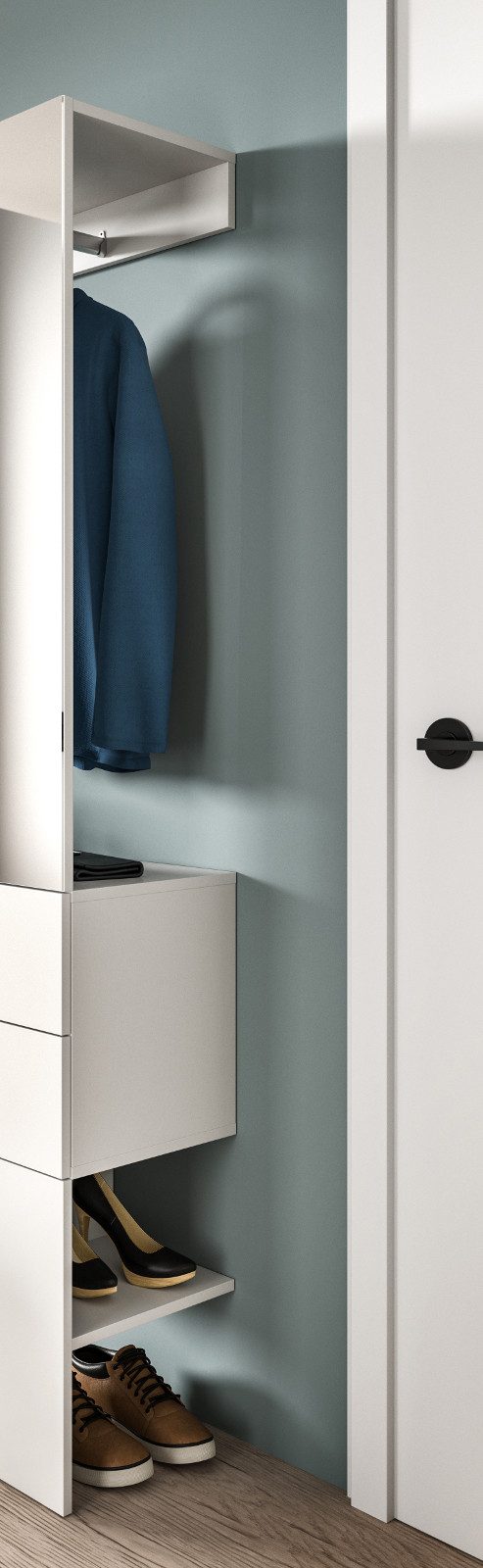 Inn.Furn Garderoben-Set Carry, (in weiß, 3-St., Garderobenkombination 156 x 190 cm), mit Spiegel