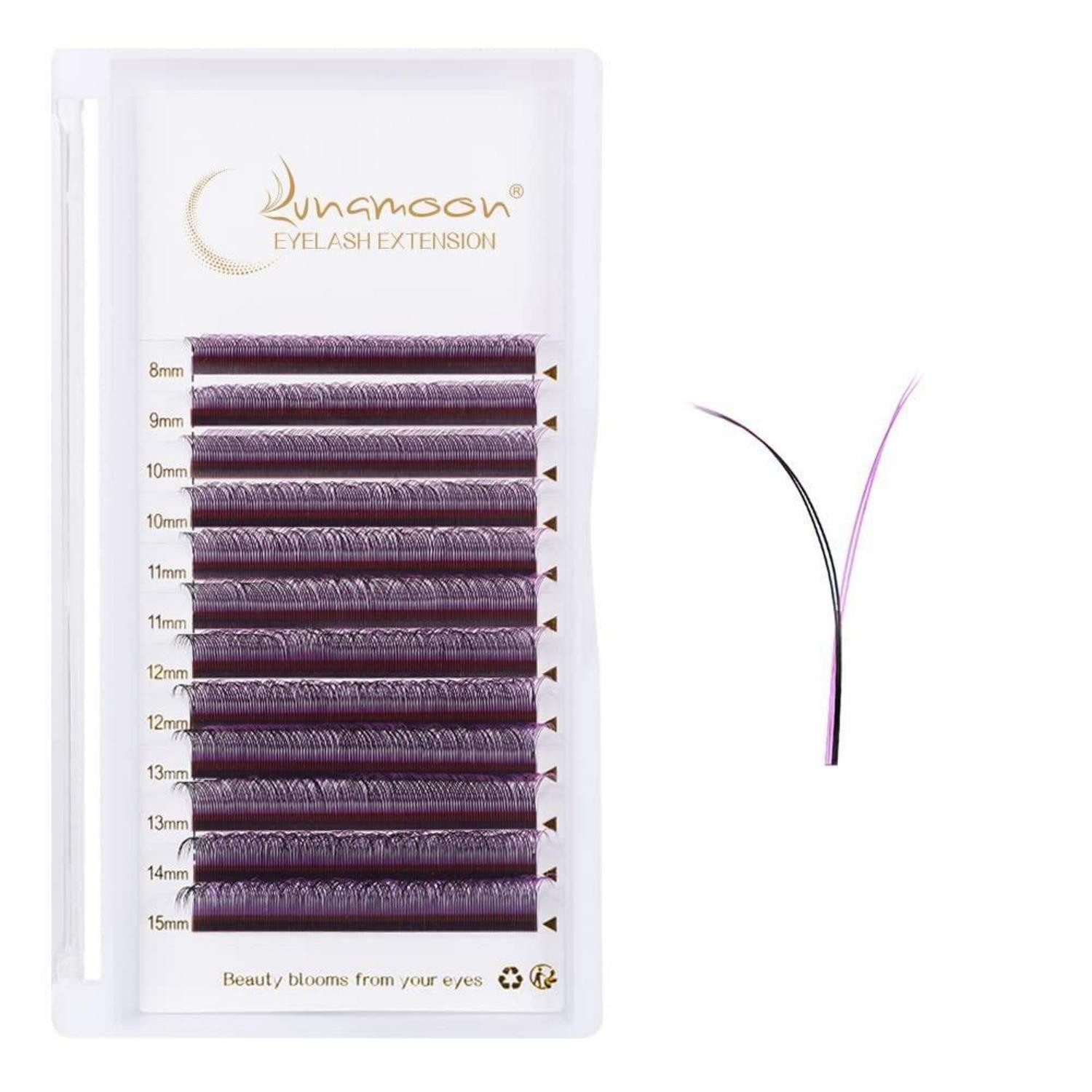 LuxusKollektion Einzelwimpern YY Wimpern 2D Volumen Deep Purple 8-15mm
