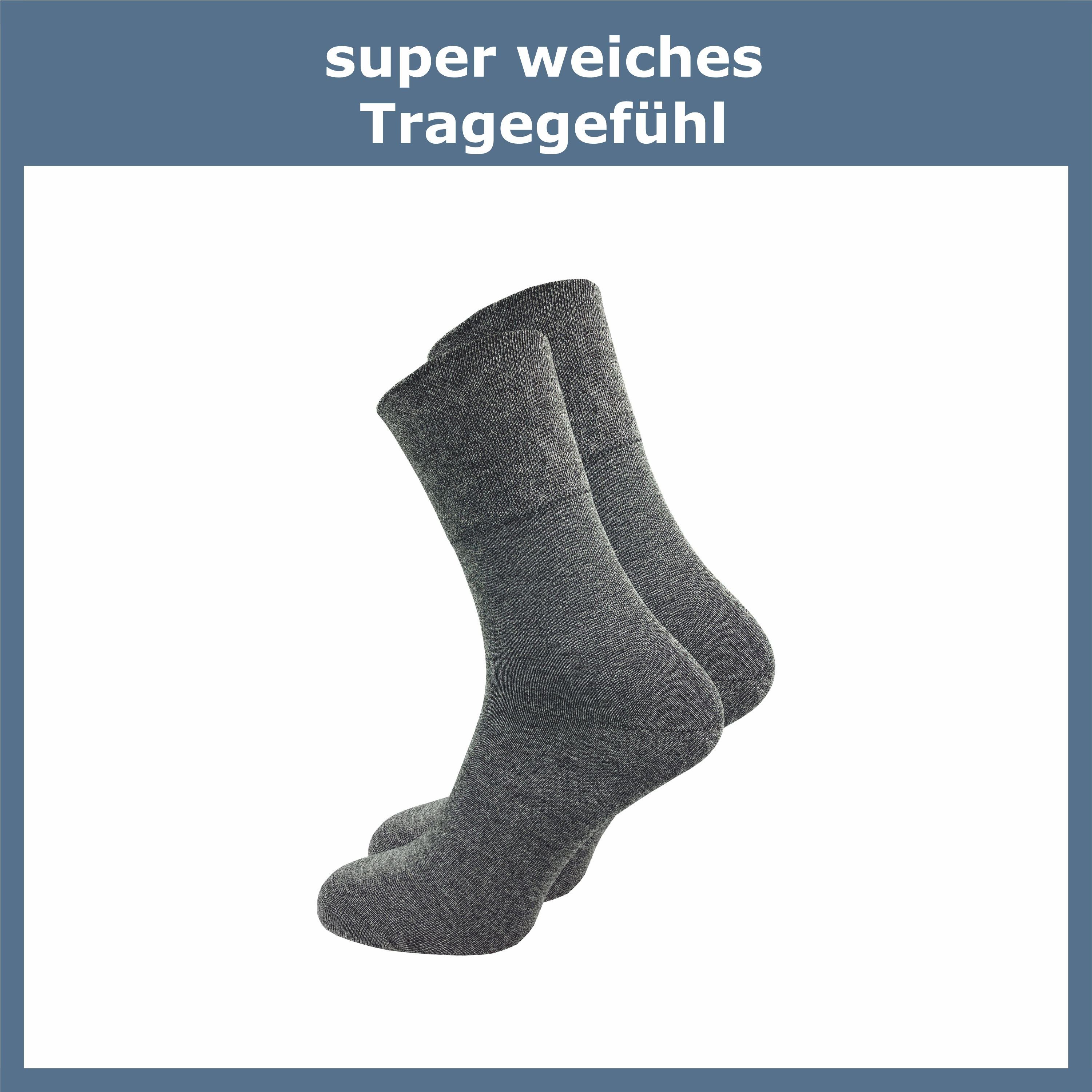 GAWILO Komfortsocken in Super Gummibund atmungsaktiv Damen grau Bambus - Paar) und für blau dank Bambus Viskose  ohne weich Bambussocken aus - Extra schwarz, (6