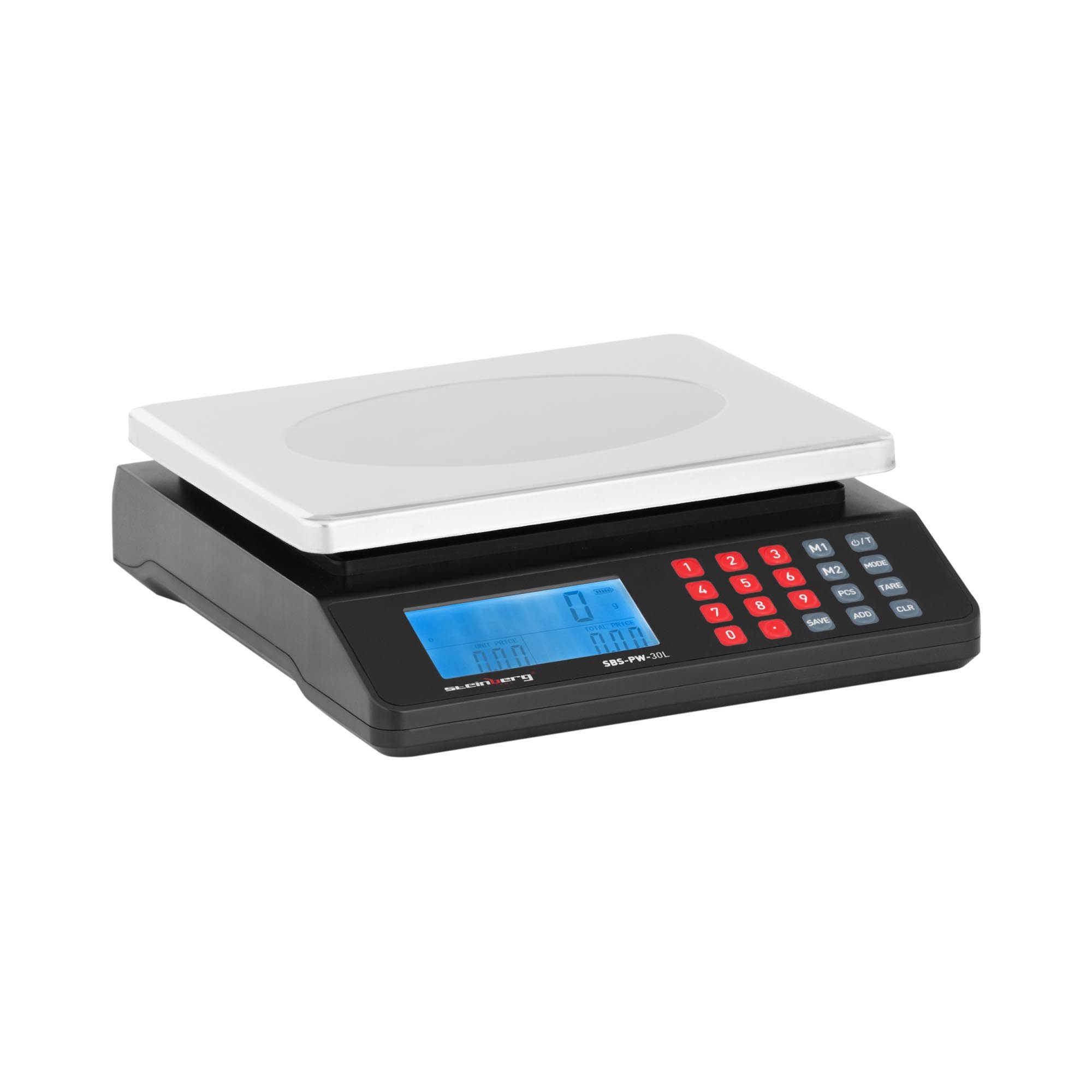 Steinberg Systems Präzisionswaage Preisrechenwaage 30 kg / 1 g Kontrollwaage Ladenwaage Marktwaage 2 LCD