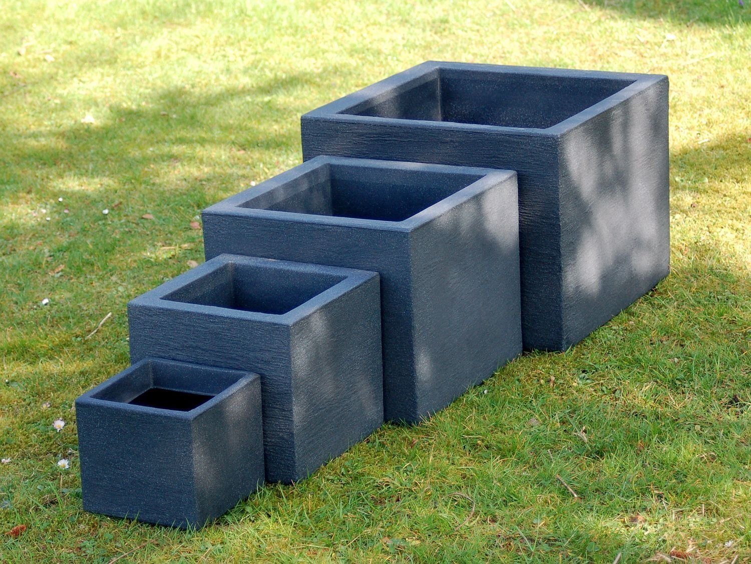 Thumbnail - sesua Pflanzkübel Kubus 4er Set anthrazit quadratisch rechteckig (4 St., 4er Set)