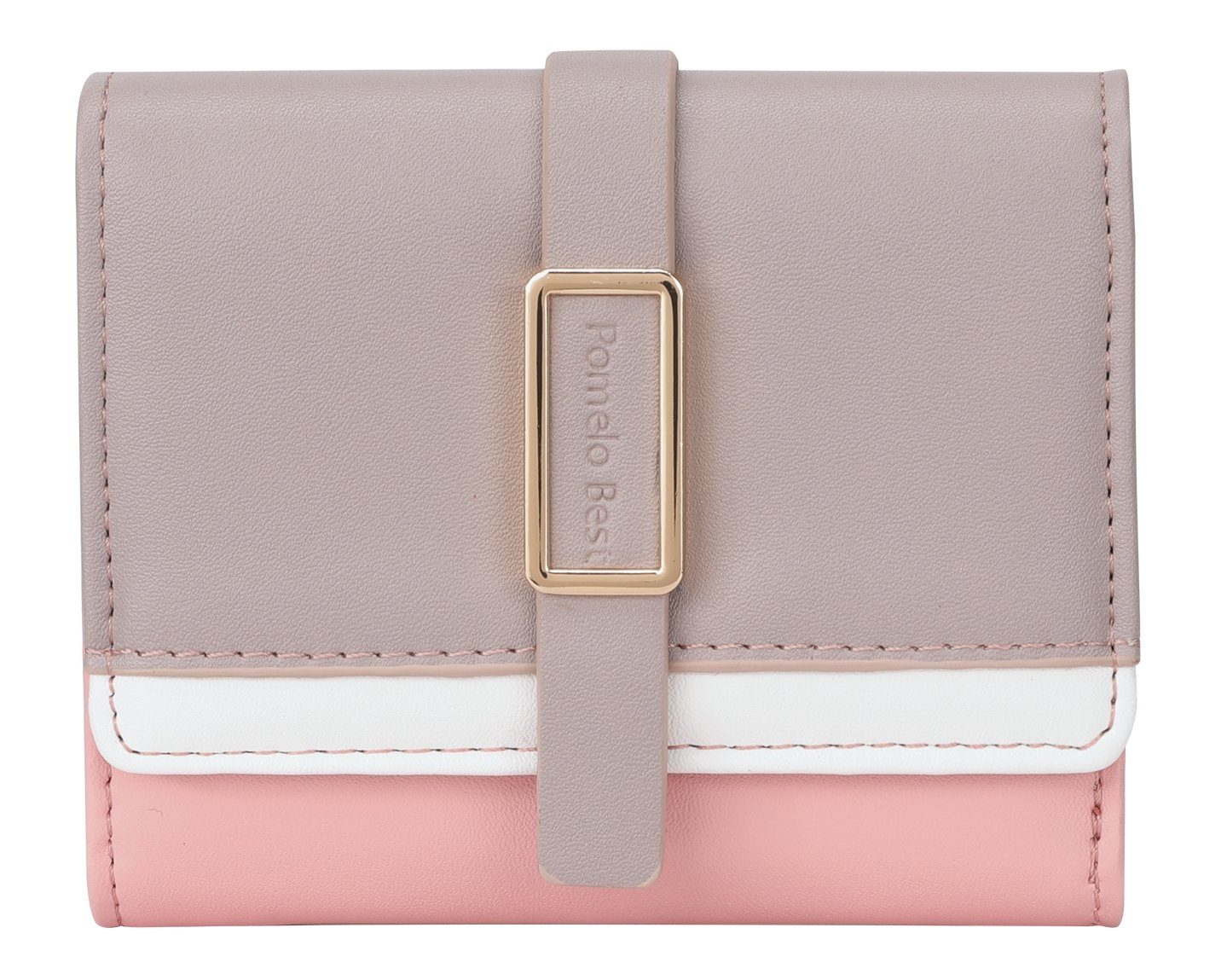 Beige/Weiß/Pink 9.5 NFC 3.5cm x Handtasche Kreditkartenetui, Weich Kartenetui, Slim REDOM Wallet, Brieftasche (Frauen Leder Portemonnaie Groß Kartenfächer, Handytasche x Damen 10.5 Ledergeldbörse 5 Münzfach Geldbörse Kartenhalter), Geldbeutel RFID-Schutz mit Portmonee Kurz mit