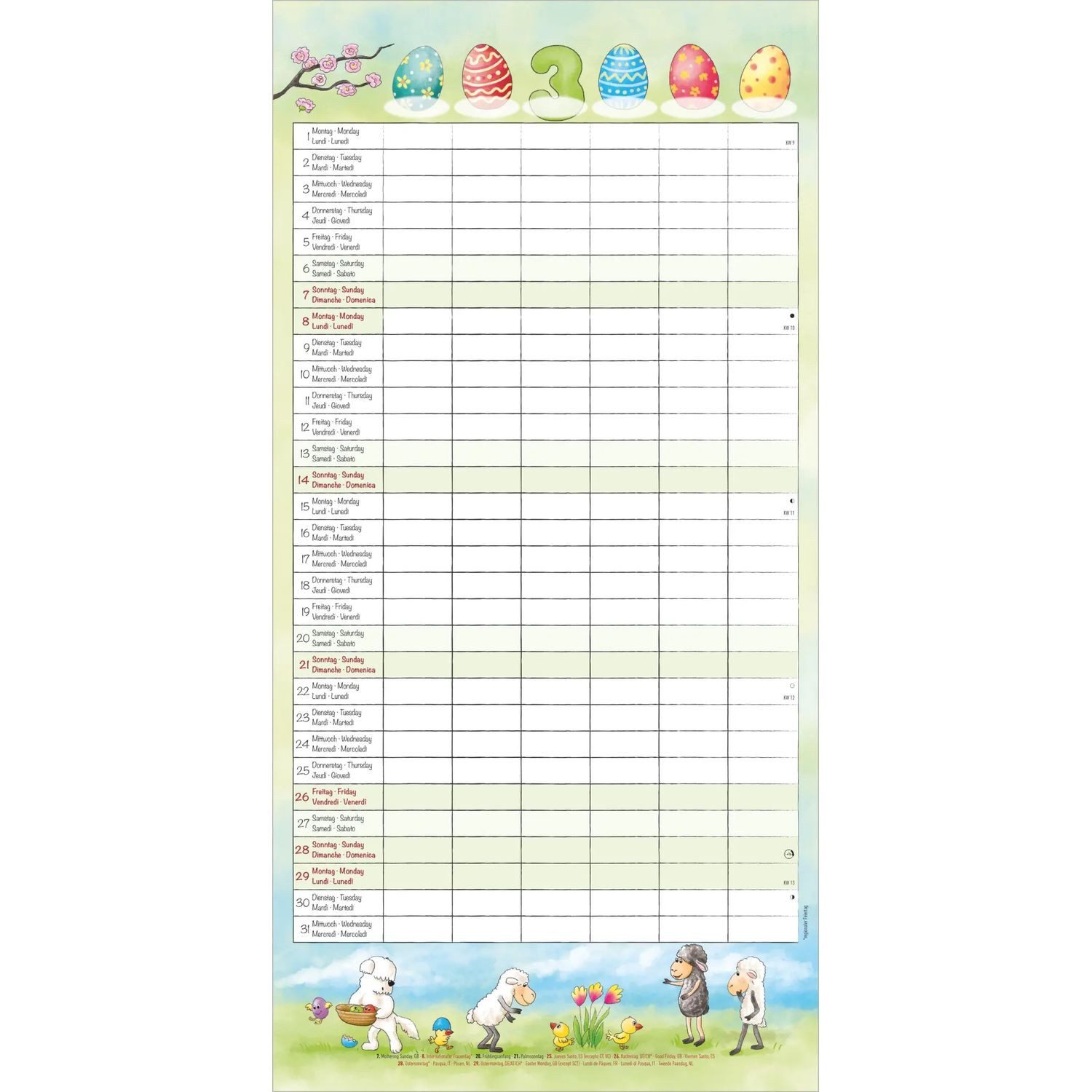 Wandkalender Familienplaner Cartoon 2027 – Bild 3 von 5