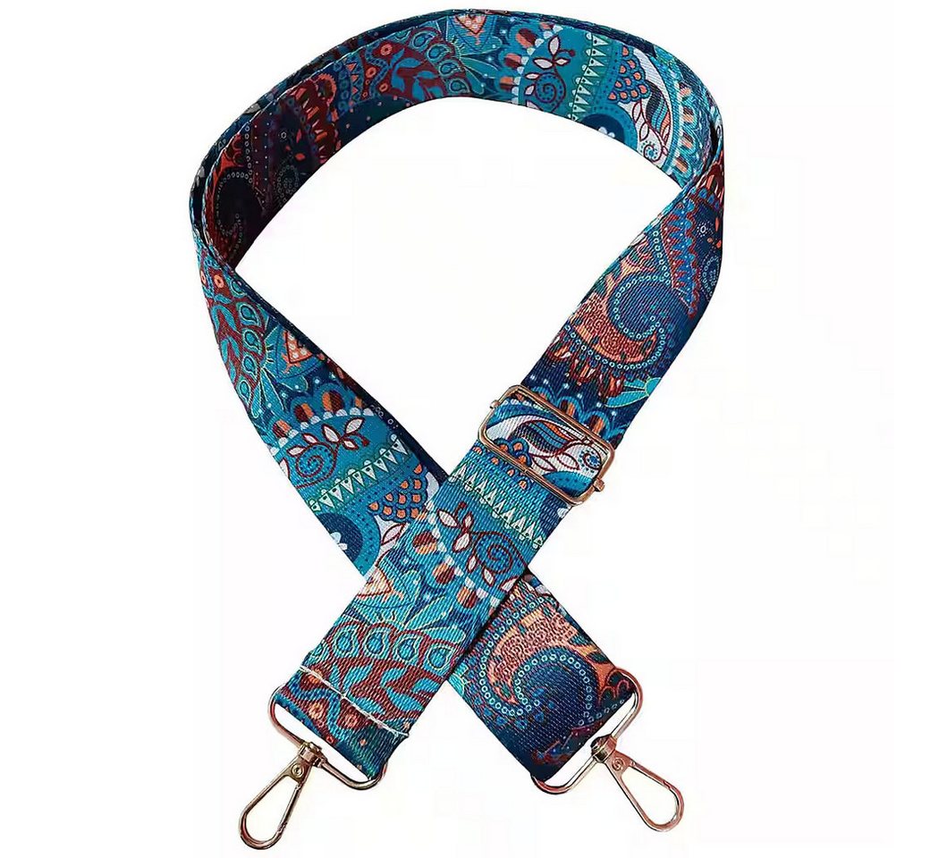 Ware aus aller Welt Schulterriemen Schultergurt für Taschen 3.8 cm breiter Taschengurt (bunt, 1-St., für Handtaschen, Umhängetaschen, Rucksäcke, Sporttaschen) Länge verstellbarer Gurt 75cm-135cm. Karabinerhaken zur Befestigung