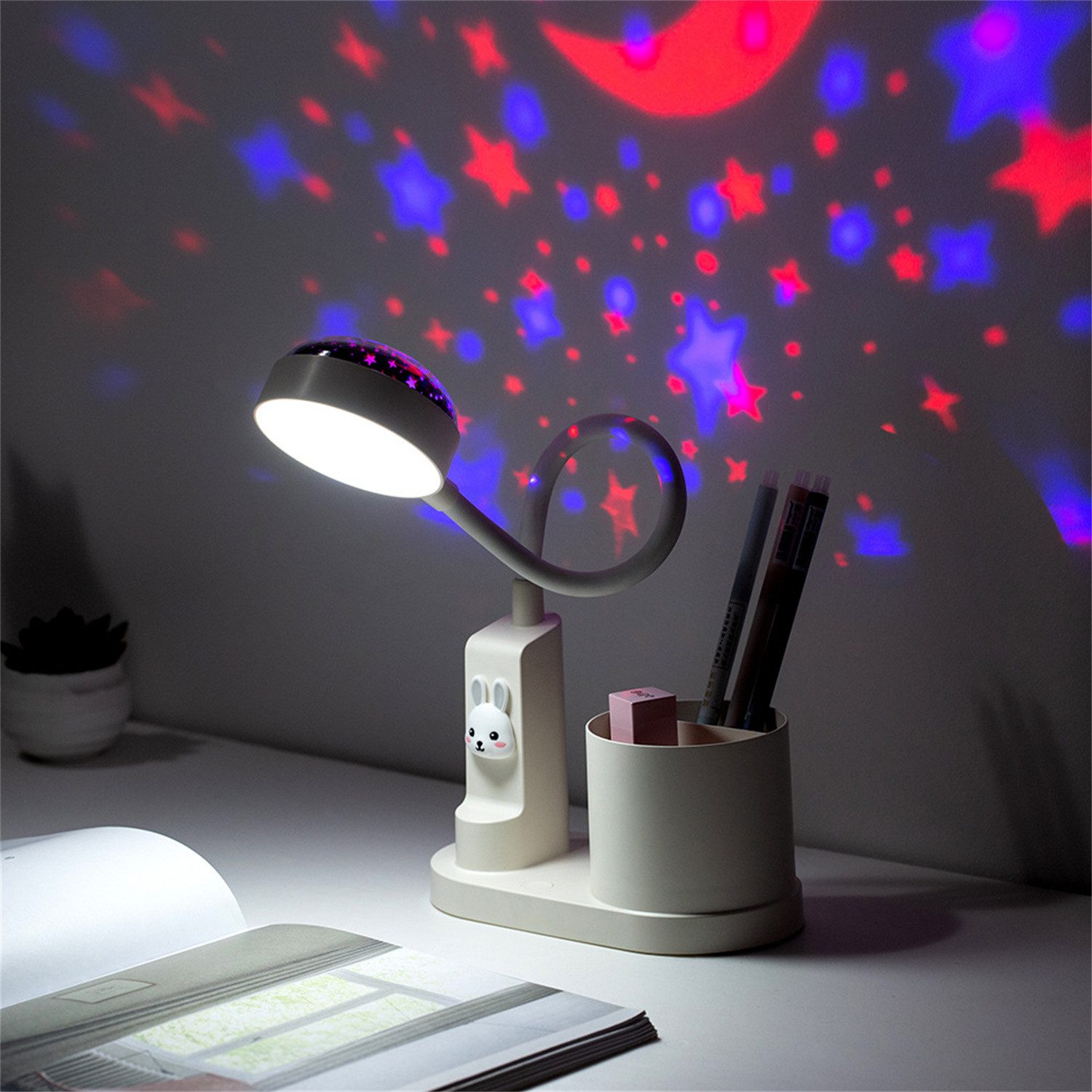 autolock LED Schreibtischlampe Schreibtischlampe,Kinder Nachttischlampe mit Stifthalter, LED wechselbar
