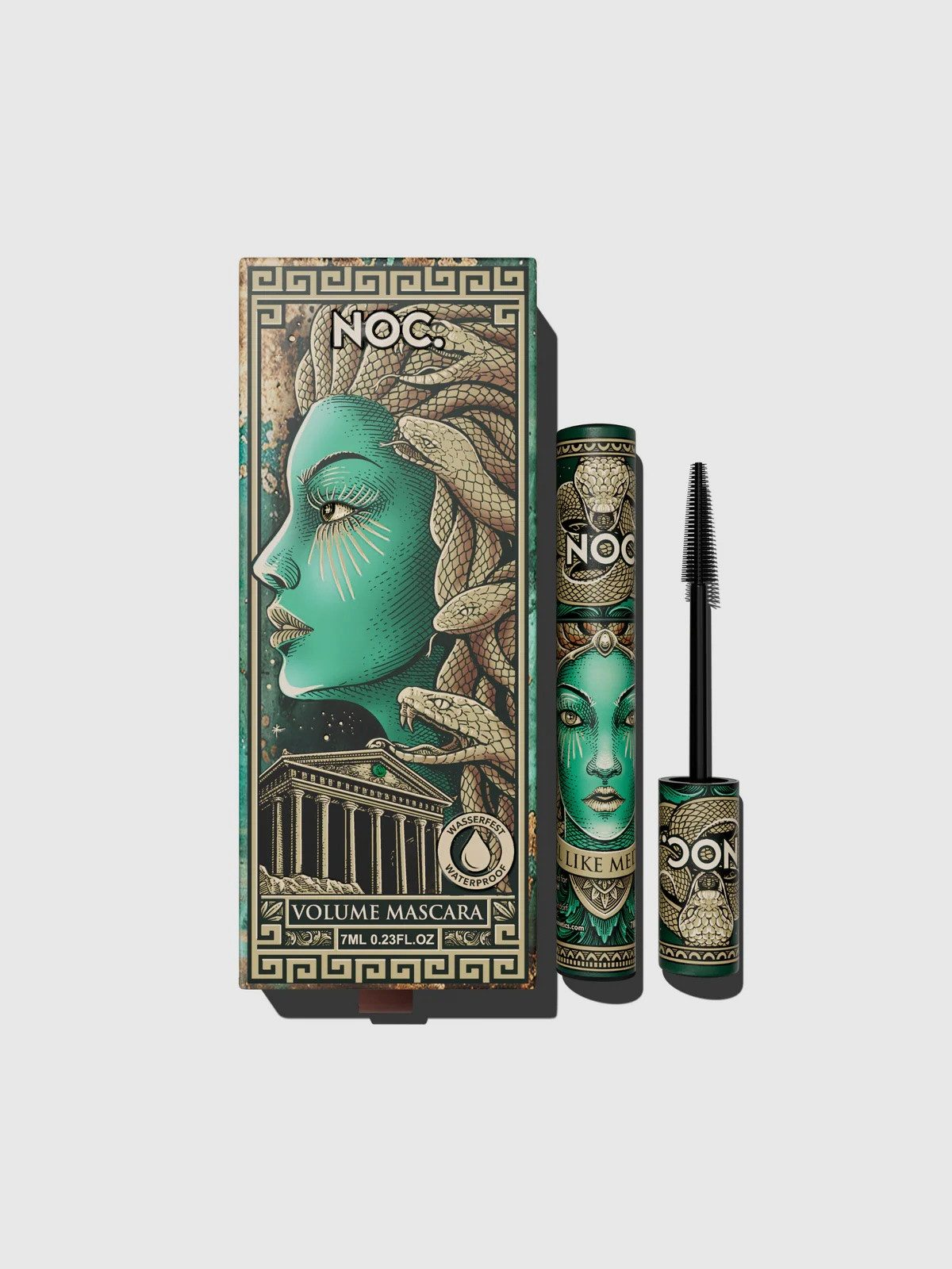 NOC. Cosmetics Mascara Feel Like Medusa, 1-tlg., 7 ml, intensiv schwarz, wasserfest, volumenverstärkend und definierend