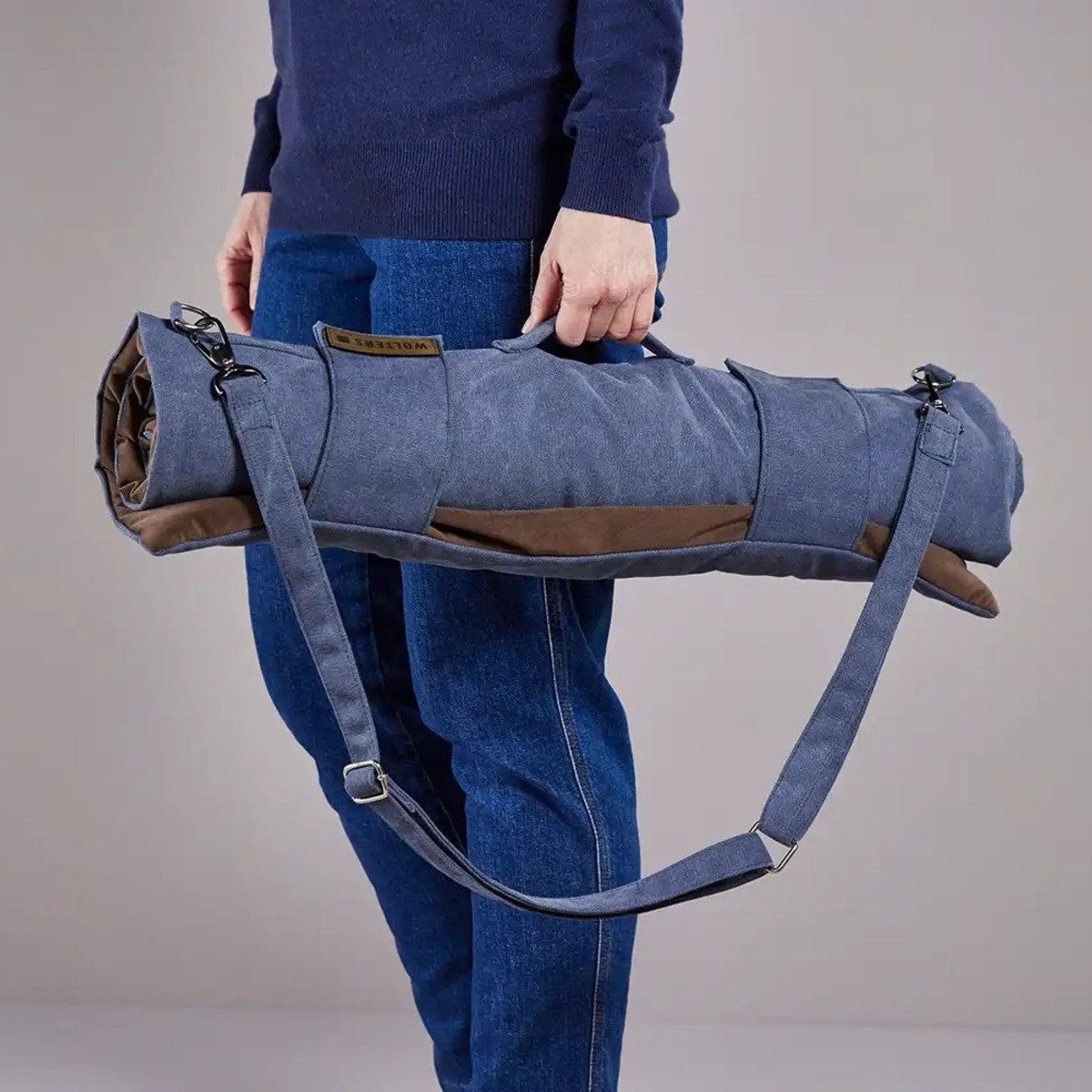 Wolters Tierdecke Easy Travel Reisedecke rollbar denim blau