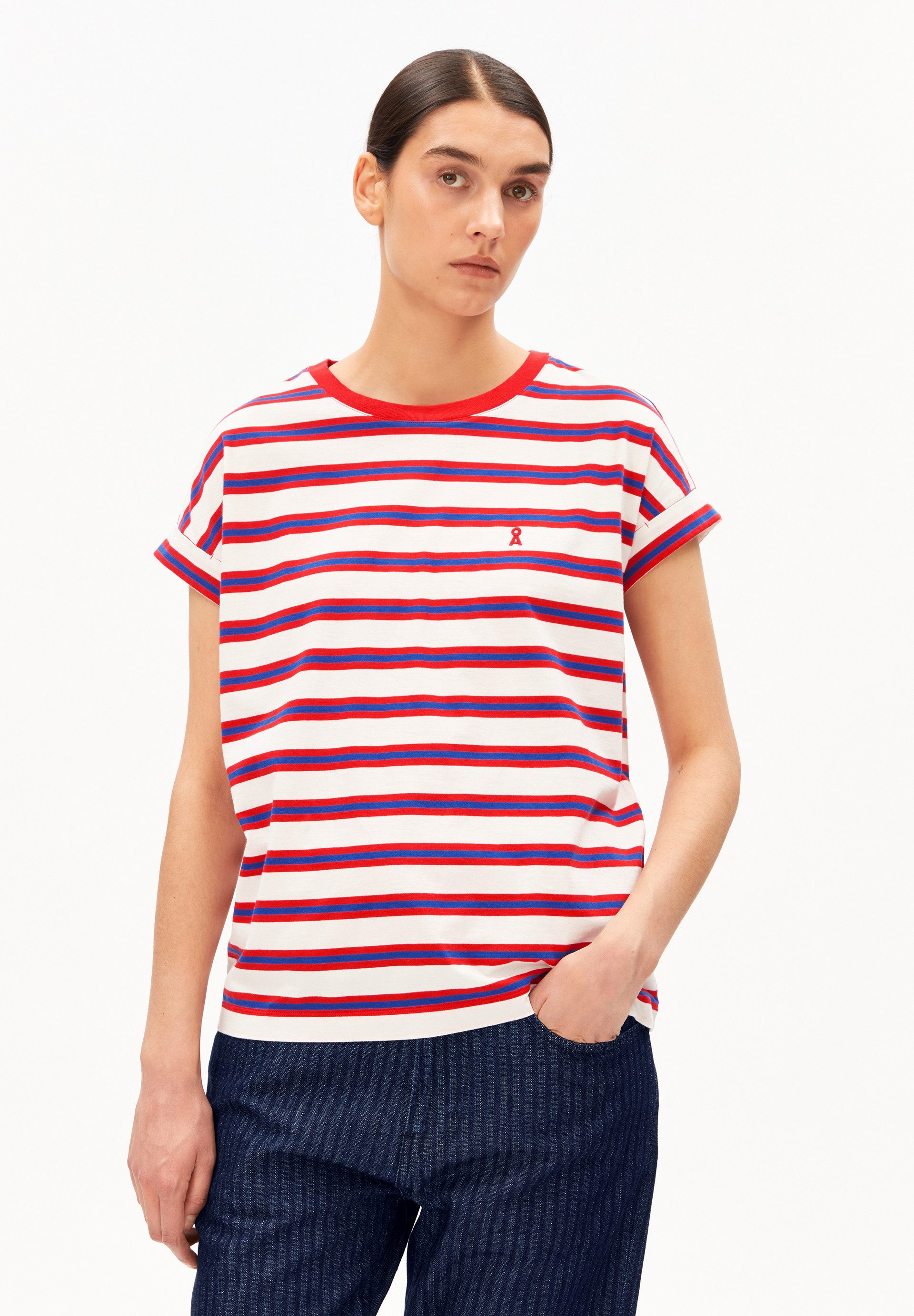 Armedangels T-Shirt IDAARA STRIPES T-Shirt aus Bio-Baumwolle Loose Fit