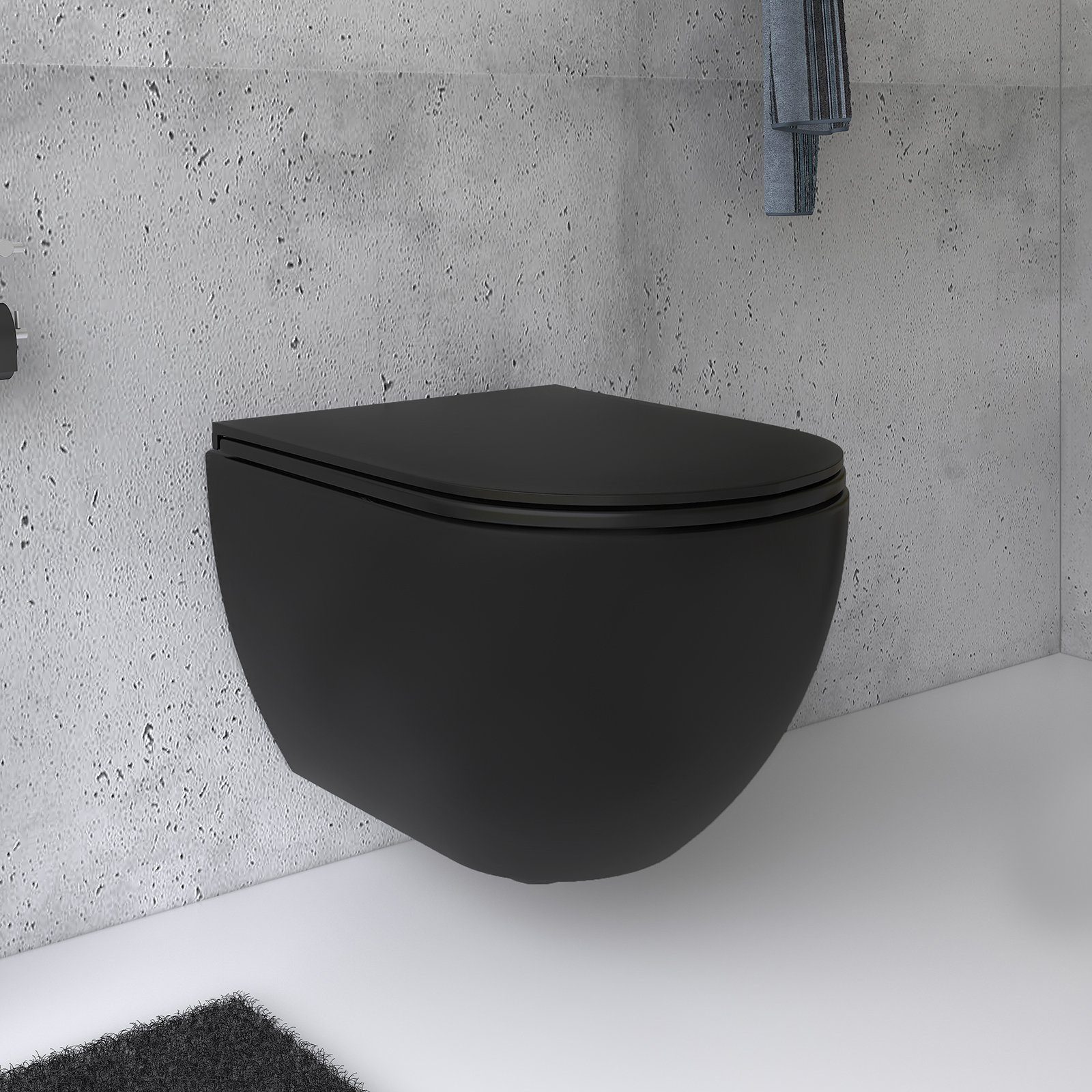 Alpenberger Tiefspül-WC - Hänge WC Schwarz günstig online kaufen