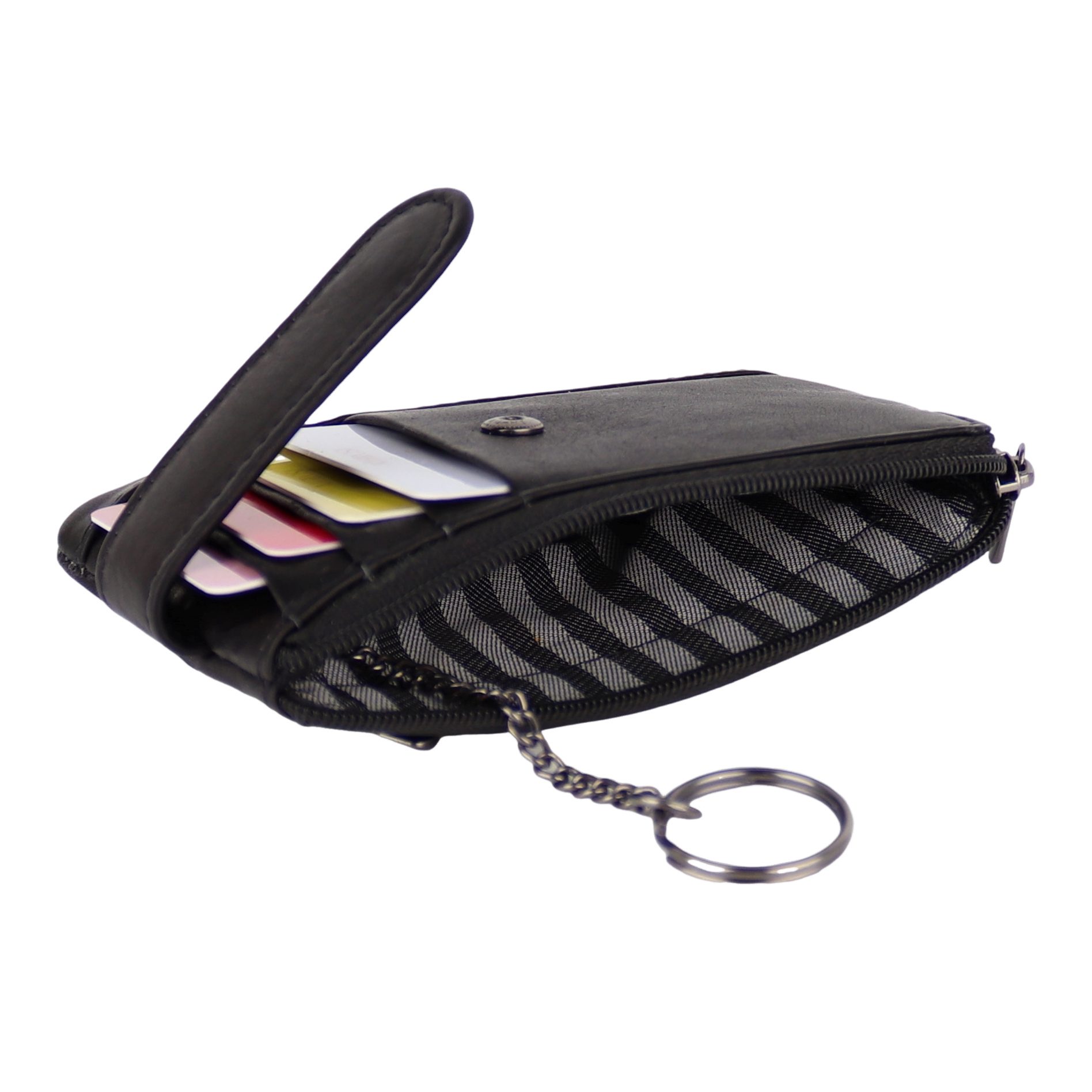 MIRROSI Schlüsseltasche UNISEX Echtleder mit 1xMünzfach,4 Kartenfach (1 Hauptfach mit einem stabilen Schlüsselring, 12x8,5x1cm) – Bild 4 von 5