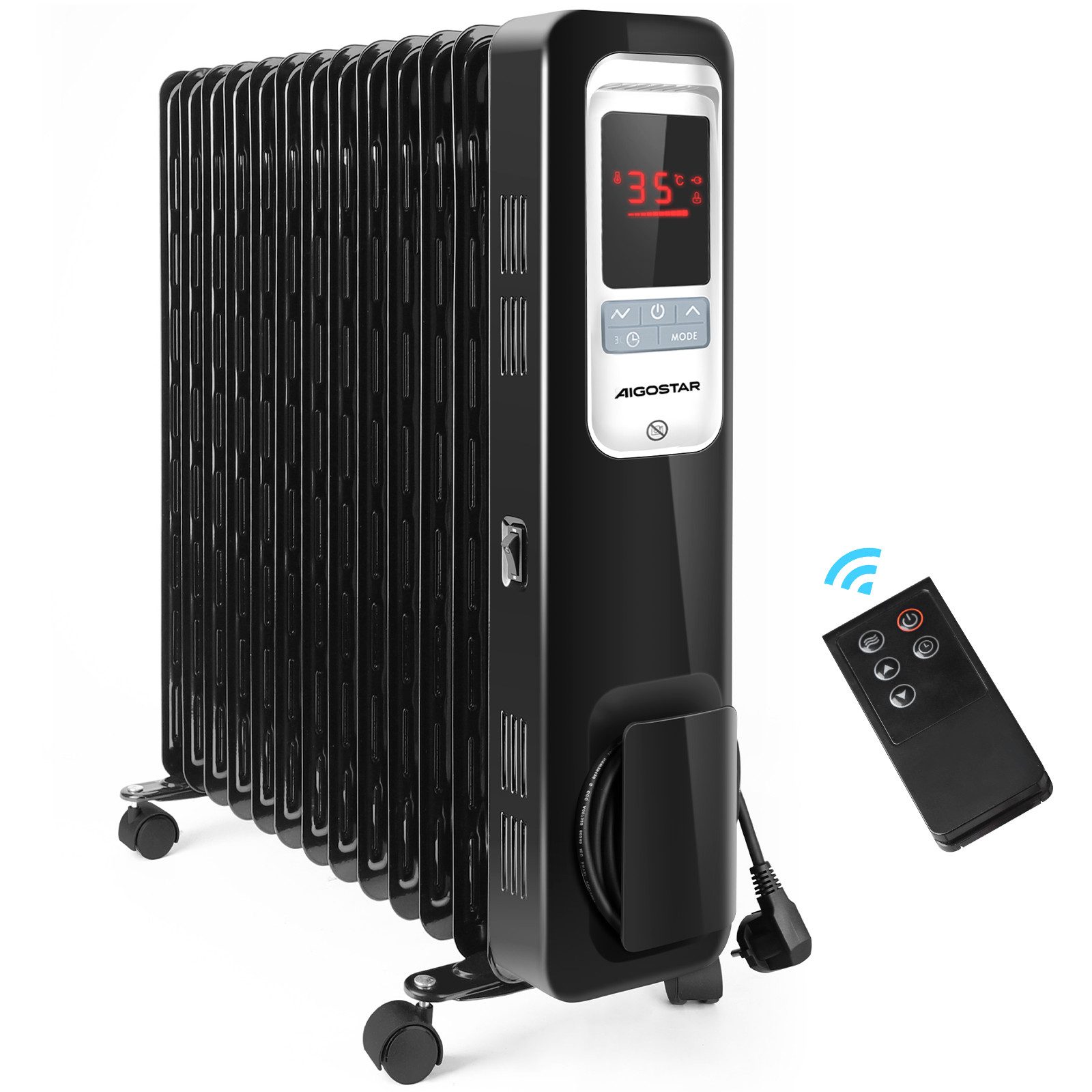 Aigostar Ölradiator 2500W Ölradiator Energiesparender,LCD Elektro Heizkörpe günstig online kaufen
