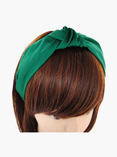 axy Haarreif Breiter Haarreif mit Knoten und Satin bezogen, Vintage Damen Haareifen Haarband