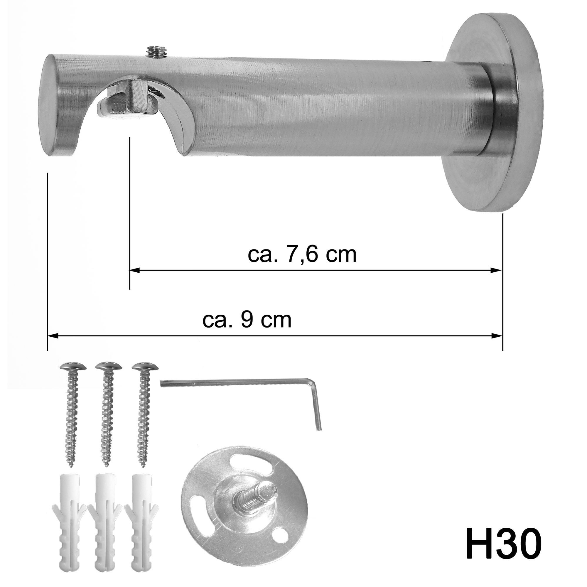 BASIT Gardinenstange Innenlauf Edelstahloptik 20mm mit günstig online kaufen