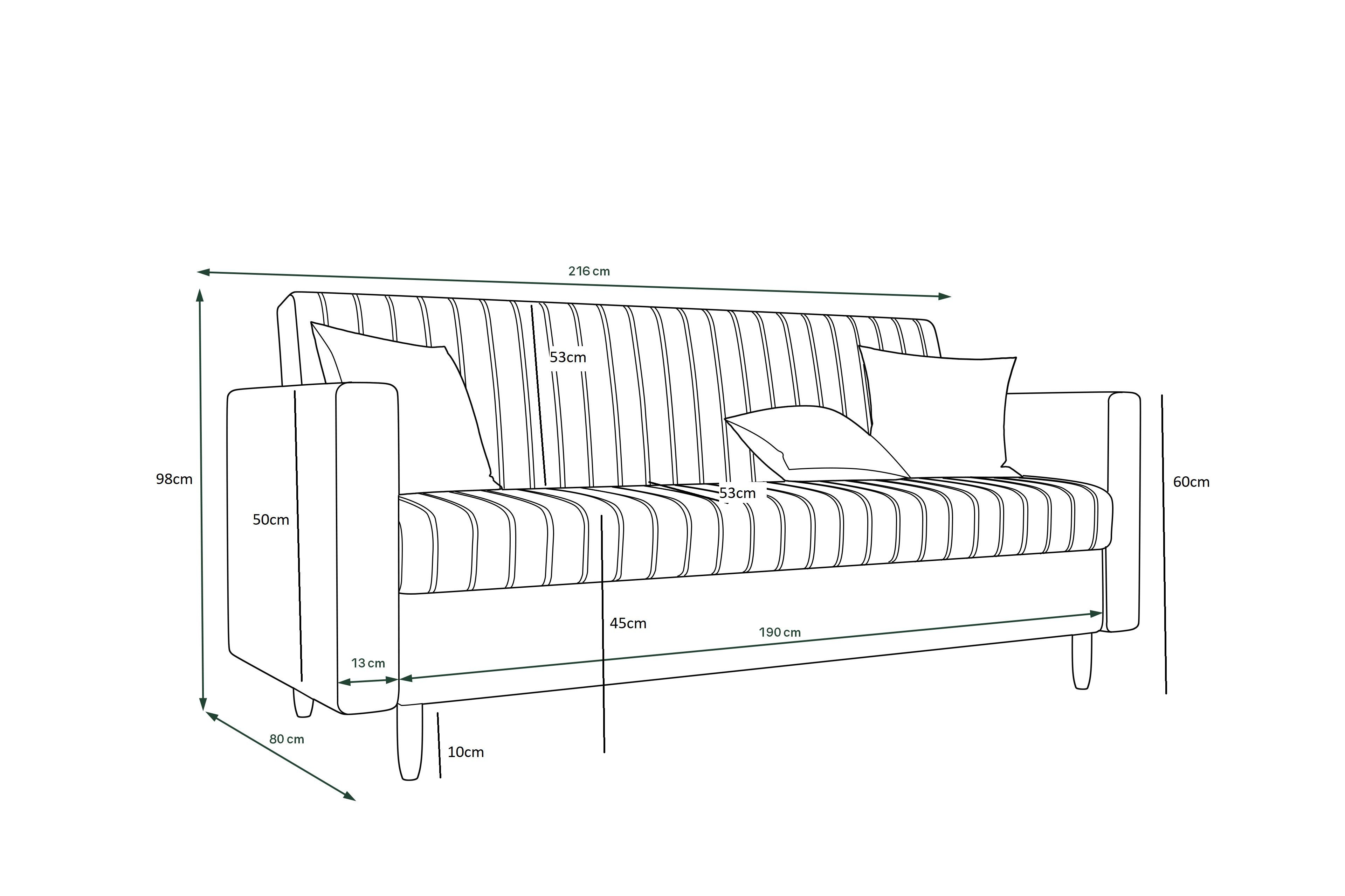 Bettkasten pressiode Schlaffunktion Braun mit und 216cm Schlafsofa, COUCH MELISA Sofa