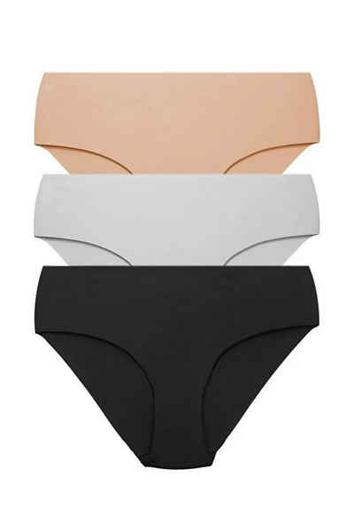 Selef Creation Bikinislip Nahtlose Damen Slip Damenunterwäsche 3er Pack (3)