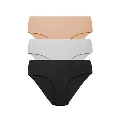 Selef Creation Bikinislip Nahtlose Damen Slip Damenunterwäsche 3er Pack (3)