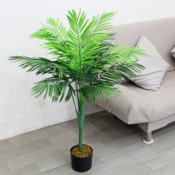Kunstpalme Kunstpflanze Kunstbaum Künstliche Pflanze Palme Farnpalme 100 cm, Decovego