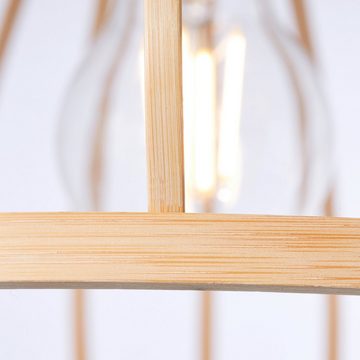 Lightbox Deckenleuchte, ohne Leuchtmittel, Deckenlampe aus Bambus, Ø 34 cm, Höhe 22 cm, E27 Fassung
