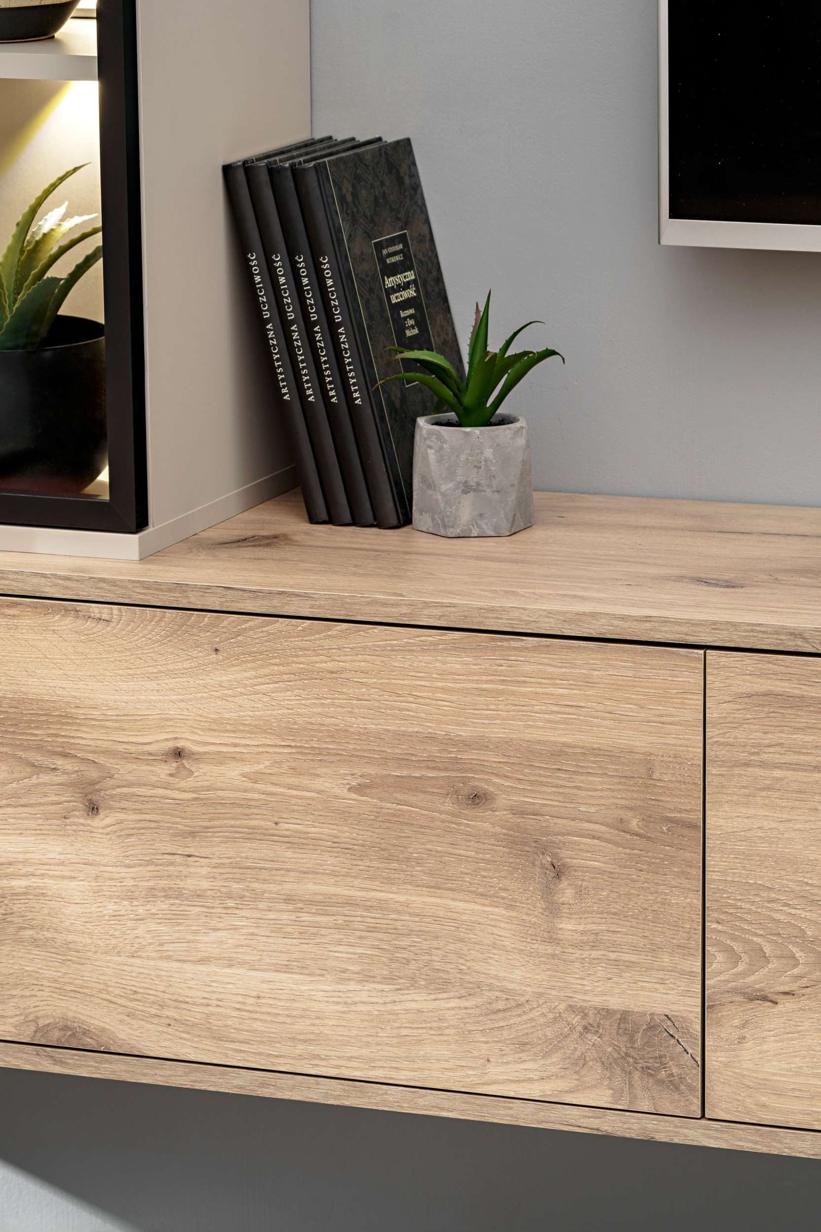 99rooms Wohnwand Litom, (Wohnmöbel, Wohnzimmer-Set), Modern Design, Grifflos - PUSH-CLICK System, mit LED-Beleuchtung