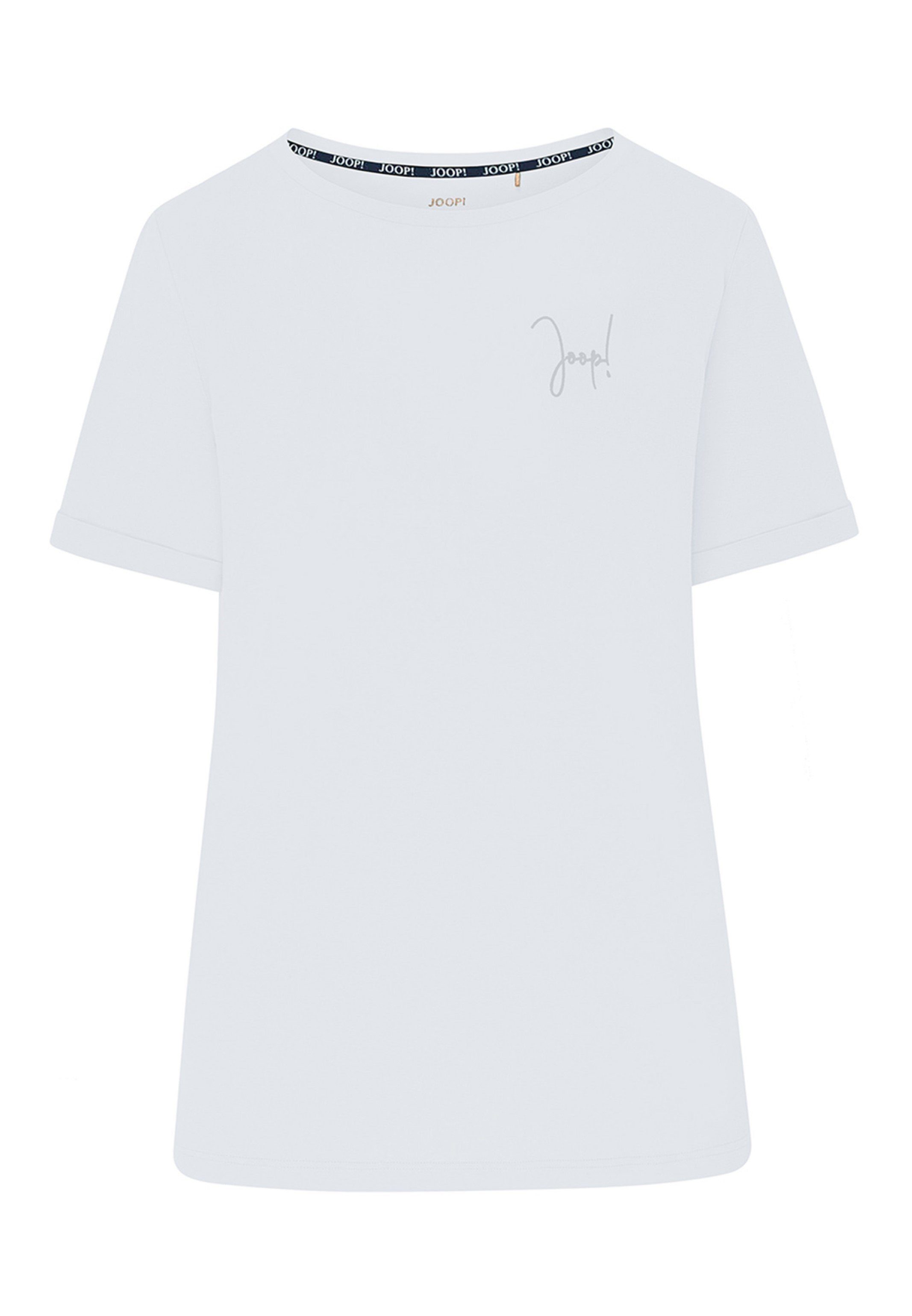 Joop! Pyjamaoberteil Easy Leisure (1-tlg) Kurzarm-Shirt - Baumwolle - Weiß