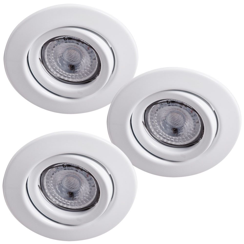 Paulmann LED Einbaustrahler, LED-Leuchtmittel fest verbaut, Warmweiß, 3er Set LED Einbau Прожекторы Spots Leuchte Beleuchtung drehbar Paulmann