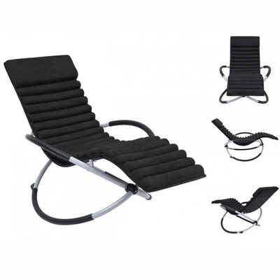 vidaXL Gartenlounge-Sessel Liegestuhl Relaxstuhl Gartenliege Sonnenliege mit Auflage Stahl Schwar