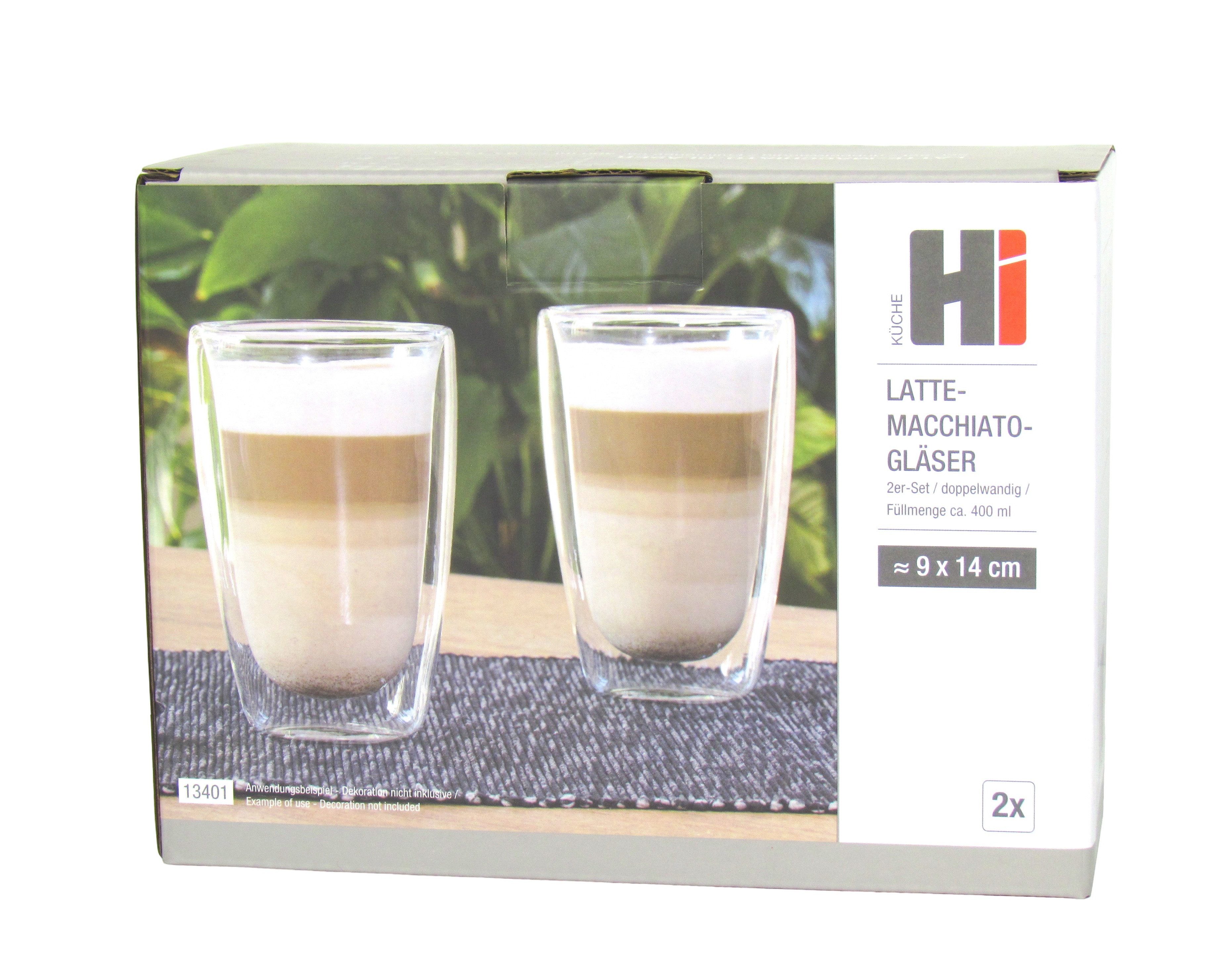 Haushalt International Latte-Macchiato-Glas Latte Macchiato-Gläser Doppelwandig isolierglas Extra lang warmhaltend, 6-tlg., 400ml, spülmaschinengeeignet, mikrow – Bild 4 von 5