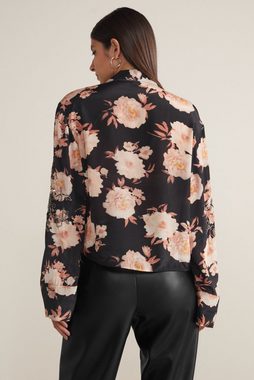 Next Langarmbluse Langärmelige Bluse mit Blumenprint und Pailletten (1-tlg)