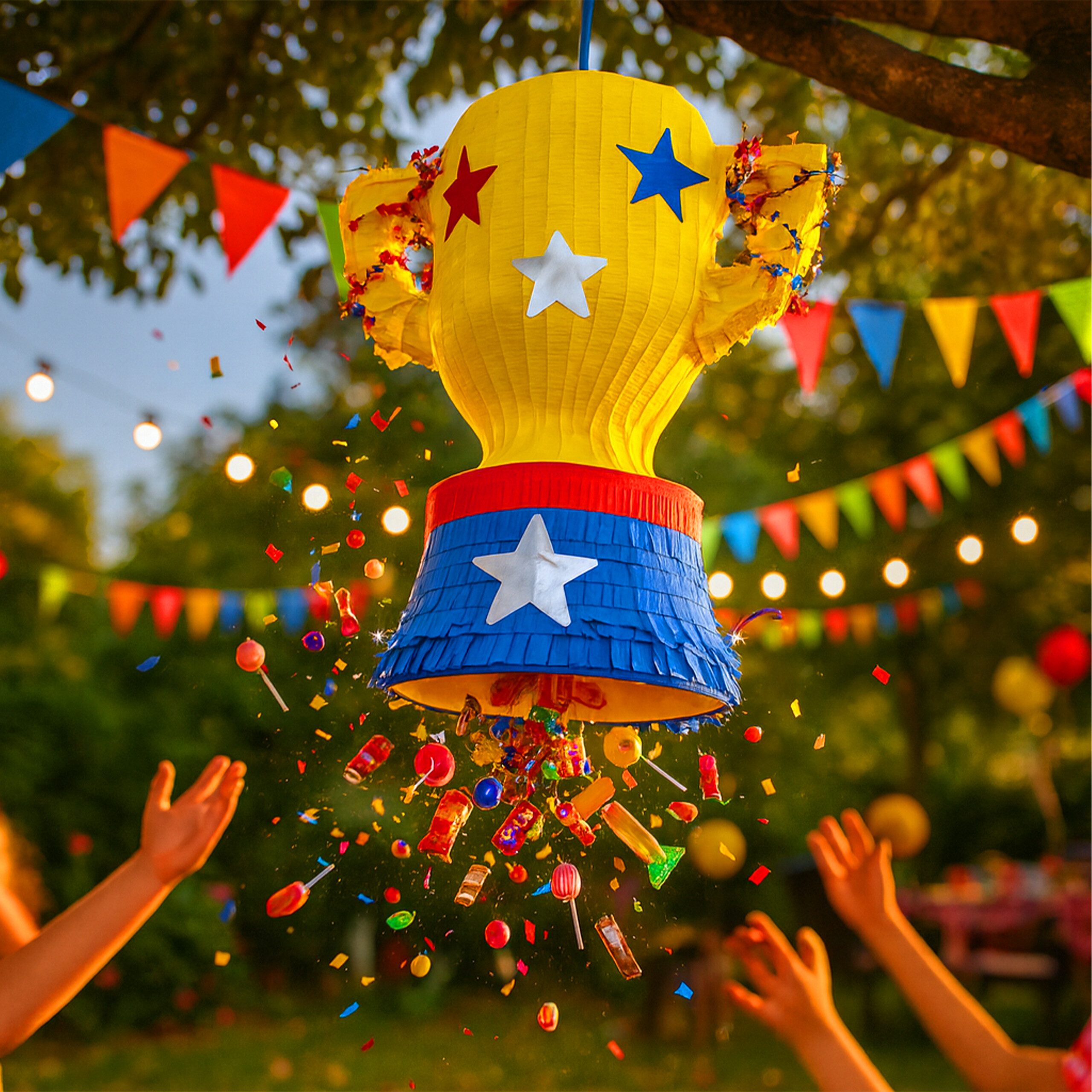 relaxdays Pinata Set Pokal mit Stab und Maske