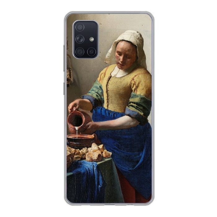 MuchoWow Handyhülle Das Milchmädchen - Gemälde von Johannes Vermeer Phone Case Handyhülle Samsung Galaxy A71 Silikon Schutzhülle