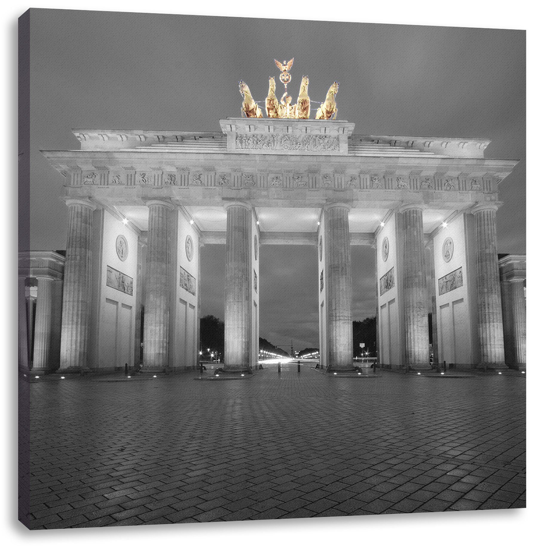 Pixxprint Leinwandbild schönes Brandenburger Tor, schönes Brandenburger Tor (1 St), Leinwandbild fertig bespannt, inkl. Zackenaufhänger