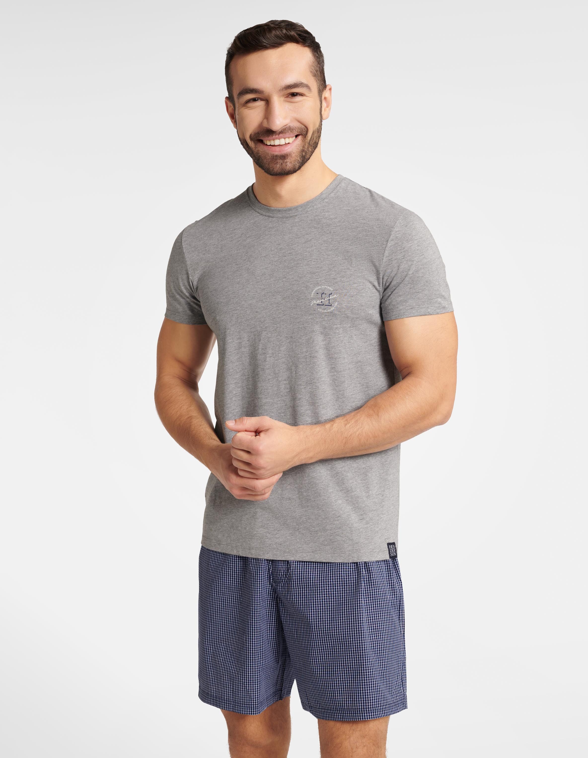 Schlafanzug Schlafanzug Shorty Kurzarm Rundhalsausschnitt Shorts Baumwolle Worthy