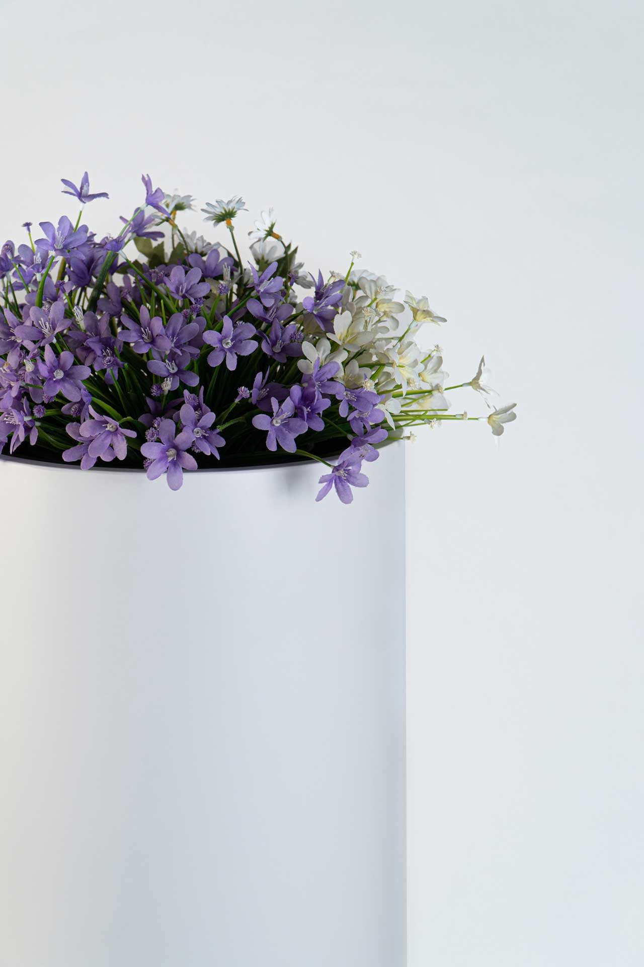 VIVANNO Bodenvase Fiberglas SOLERIO Rund - Weiß Matt (1 St), 33x120 cm