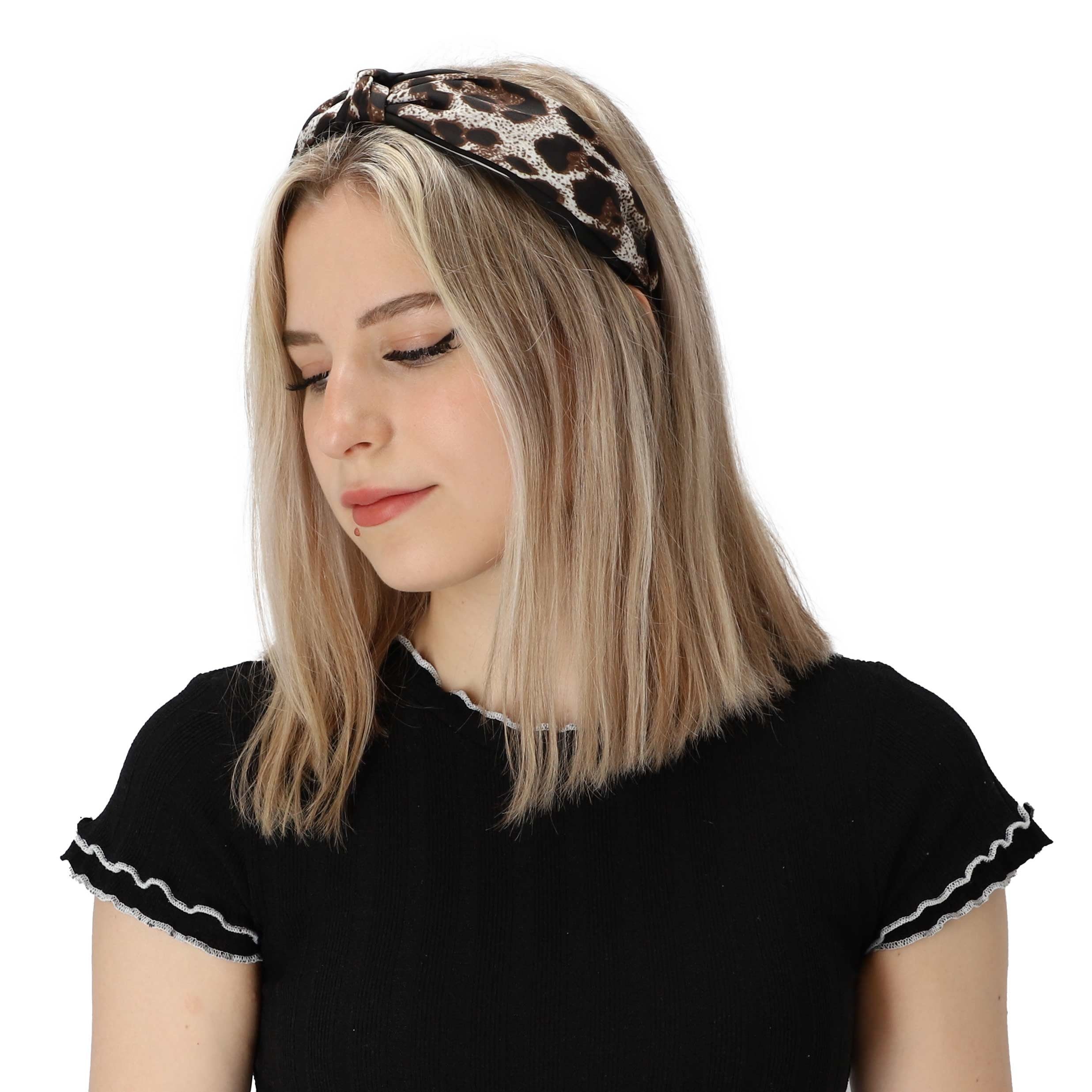 halsüberkopf Accessoires Haarband Haarband Leo, Leo-Look modisches Haarband schwarz 1-tlg., im