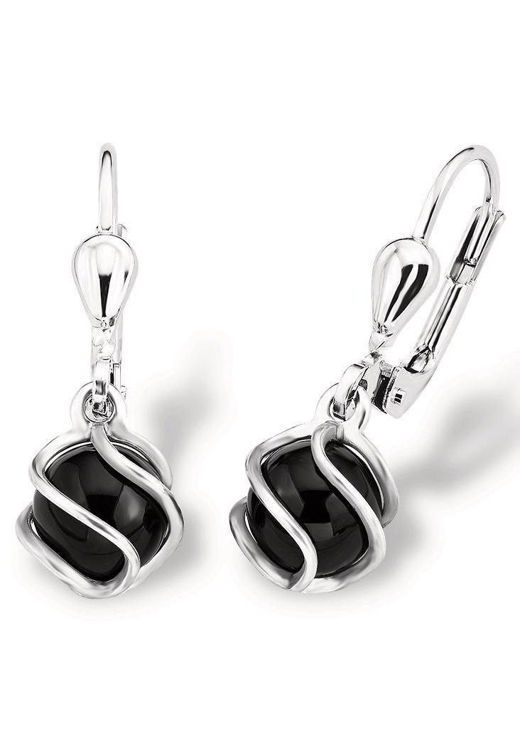Amor Paar Ohrhänger, Made in Germany, mit Onyx