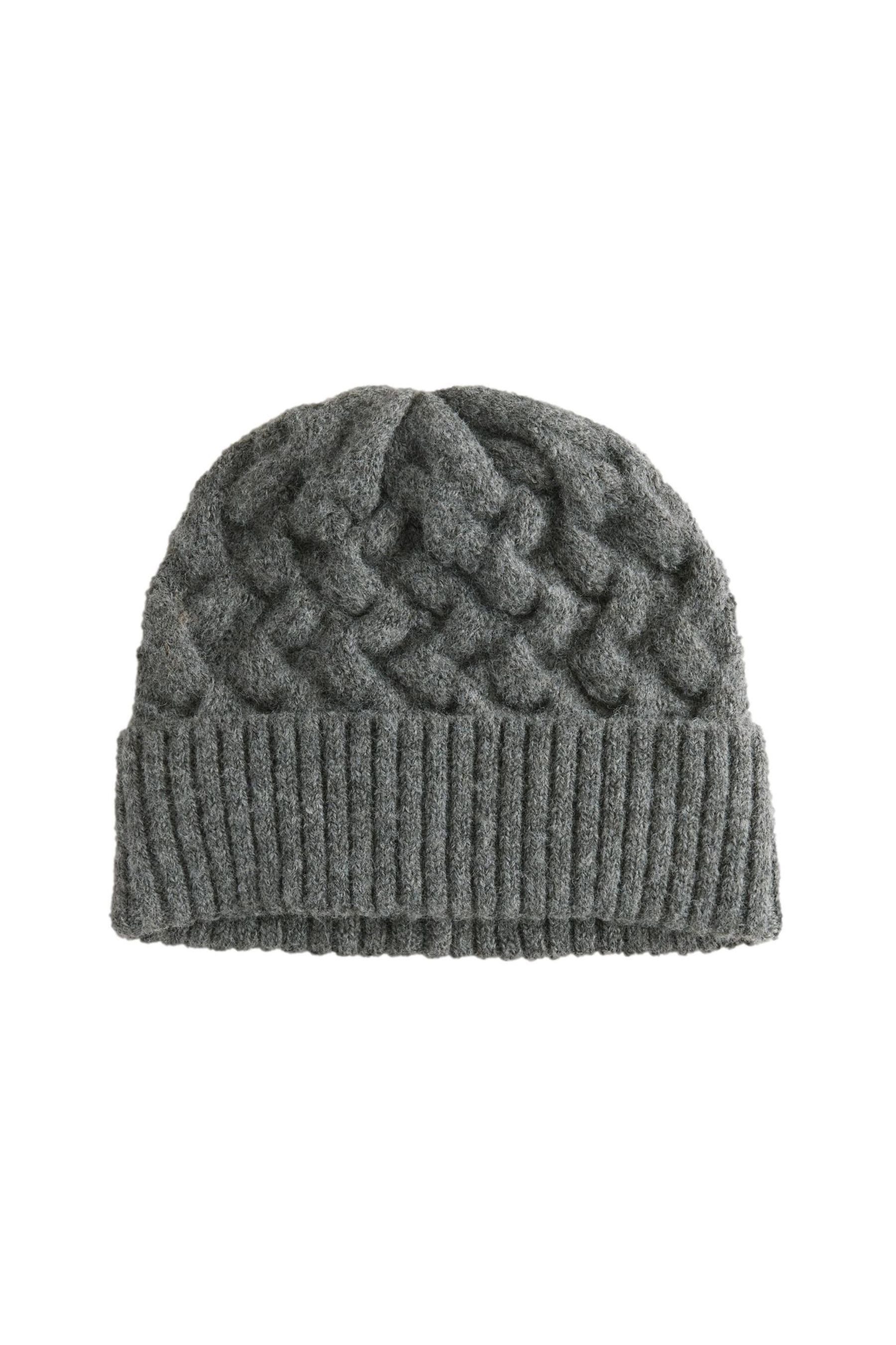 Beanie Strickmütze mit Zopfmuster
