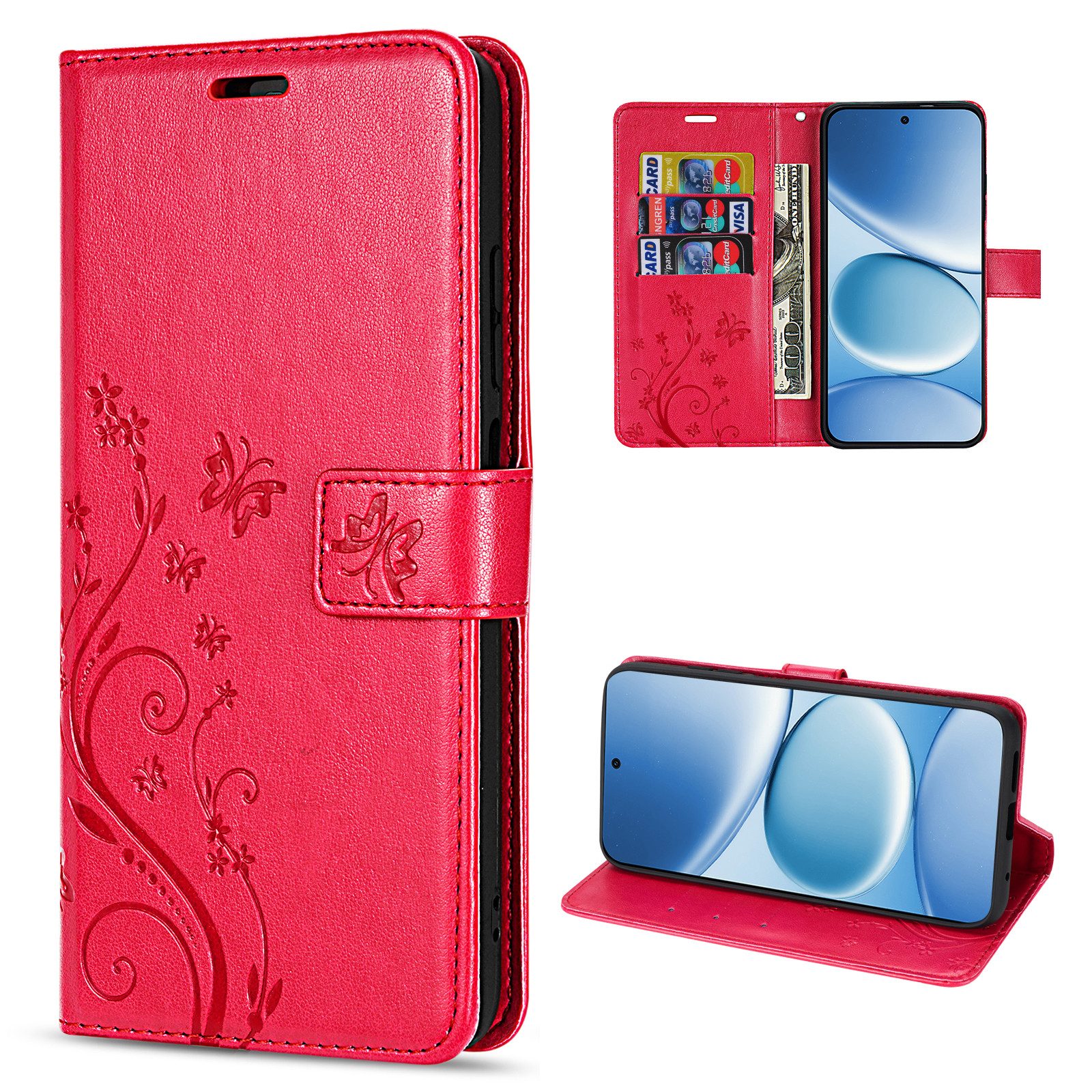 betterfon Handyhülle für Xiaomi Redmi Note 15 Pro+ Hülle Wallet Case Flip Cover, Bookstyle-Hülle: Magnetverschluss 3 Kartenfächer & Standfunktion