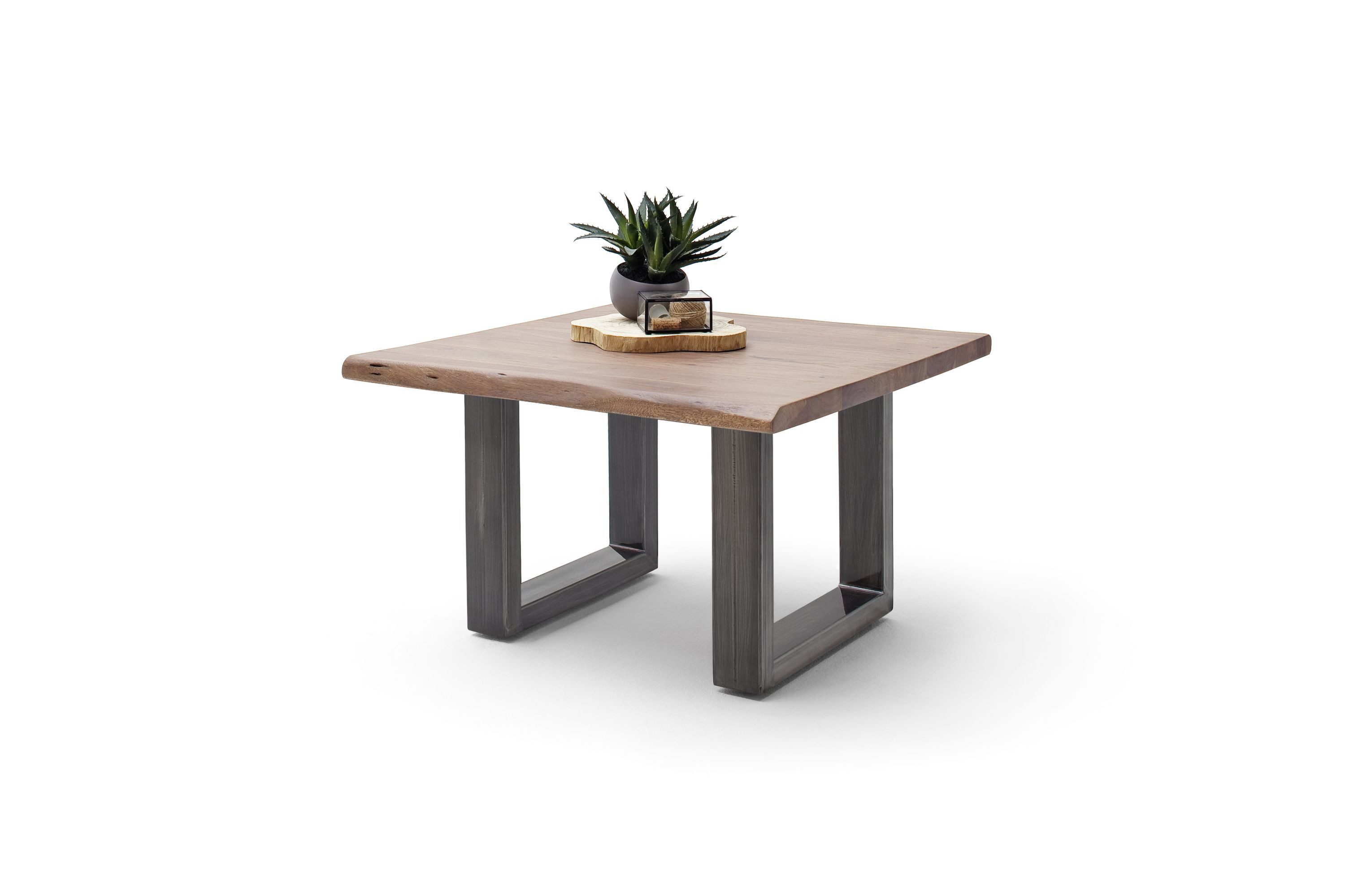 Robas Lund Couchtisch, Akazie walnussfarben m. U-Gestell Antik gewischt 75x45x75 cm