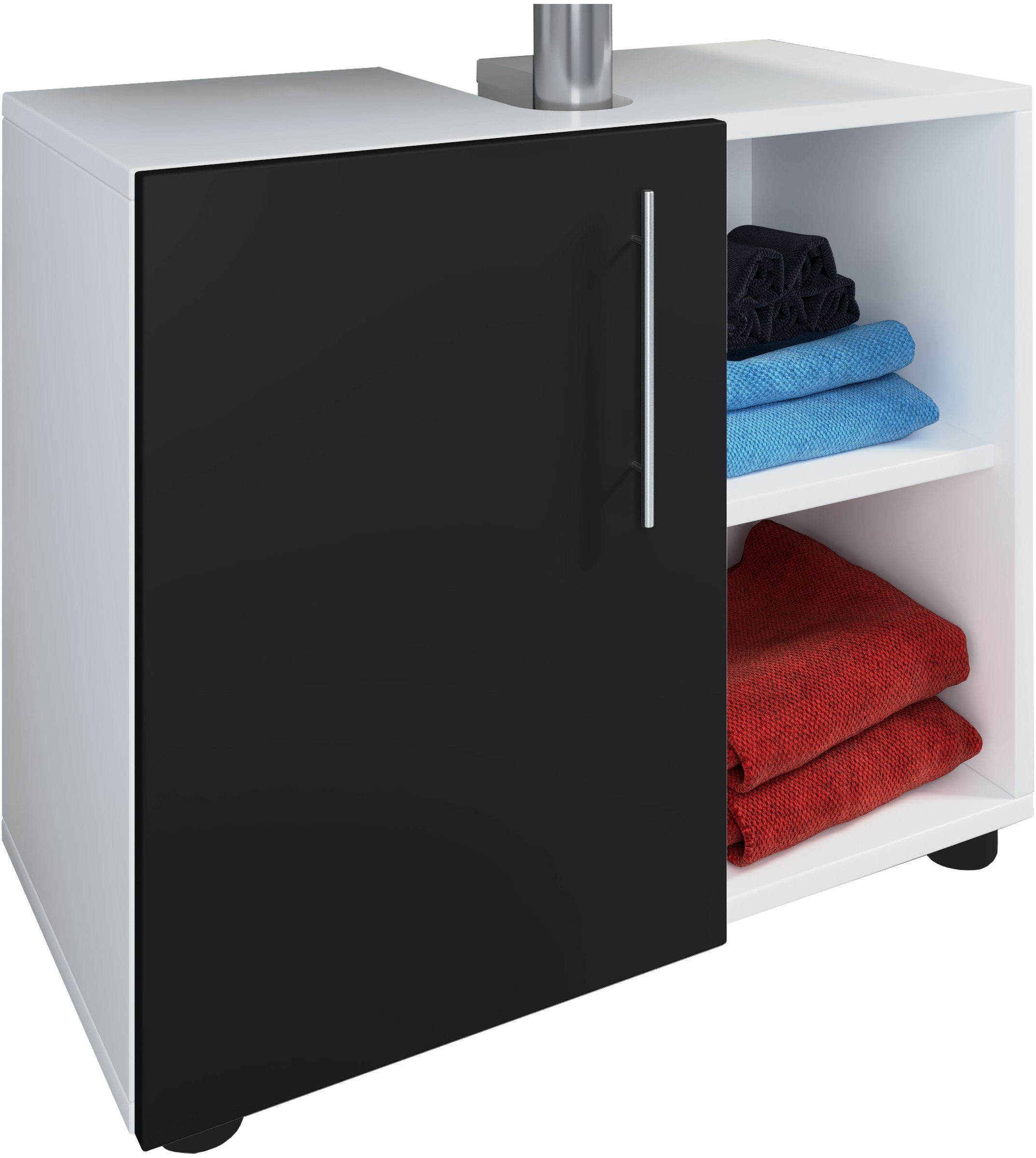 VCM Waschbeckenunterschrank Holz Badmöbel Badunterschrank Flandu lll Drehtür