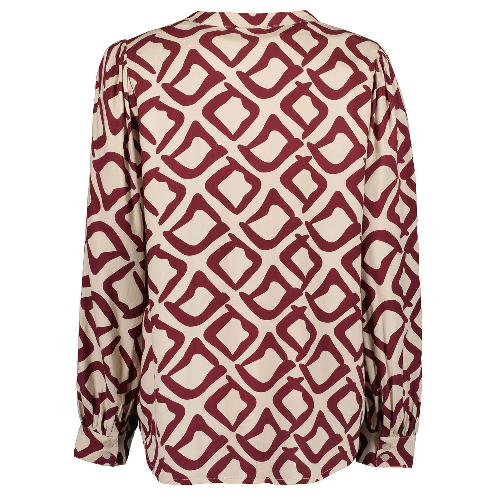 Blue Seven Blusenshirt 280114 Damen Bluse Allover-Print mit Henley-Ausschnitt und Knopfleiste